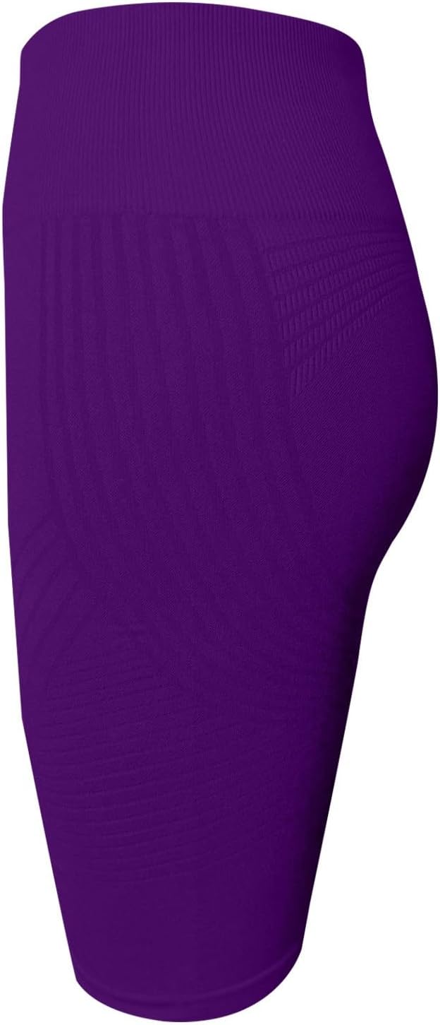Women's High Waist Textured Knit Biker Shorts (Purple) Women's High Waist Textured Knit Biker Shorts (Purple)