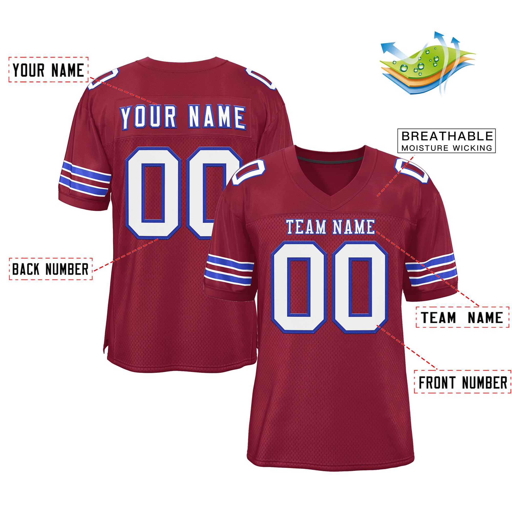 Maßgeschneidertes authentisches Fußballtrikot im klassischen Stil