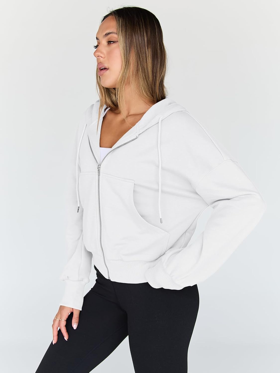 Womens Zip Up Hoodie Lightweight Sweatshirt Drop Shoulder Athletic Jacket Womens Zip Up Hoodie Lightweight Sweatshirt Drop Shoulder Athletic Jacket