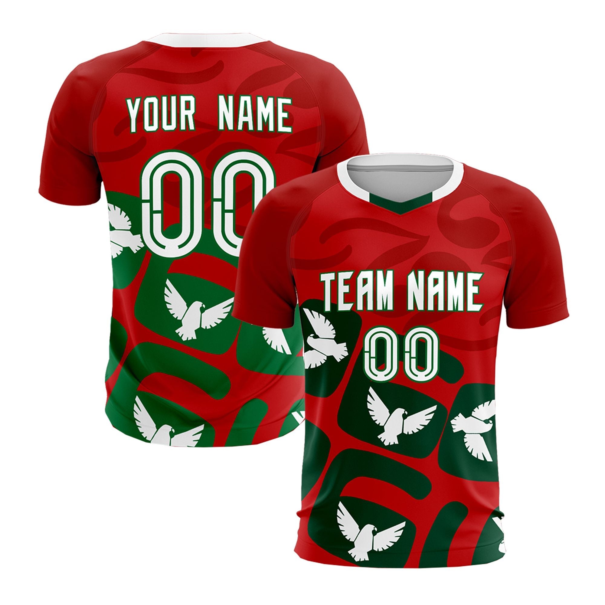 Maßgeschneidertes, von der Weltmeisterschaft inspiriertes, leichtes Graffiti-Muster-Fußballtrikot mit rotem Mexiko-Adler