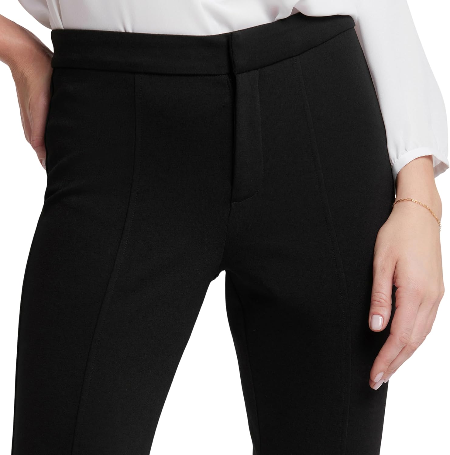Women's Slim Ponte Dress Pants, Ankle Length (Black) Women's Slim Ponte Dress Pants, Ankle Length (Black)