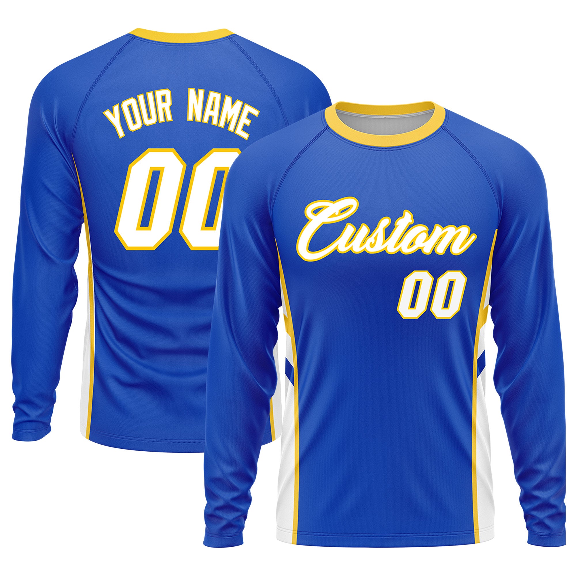 Personalisiertes Raglan-Langarm-Performance-T-Shirt mit individuellem Rundhalsausschnitt