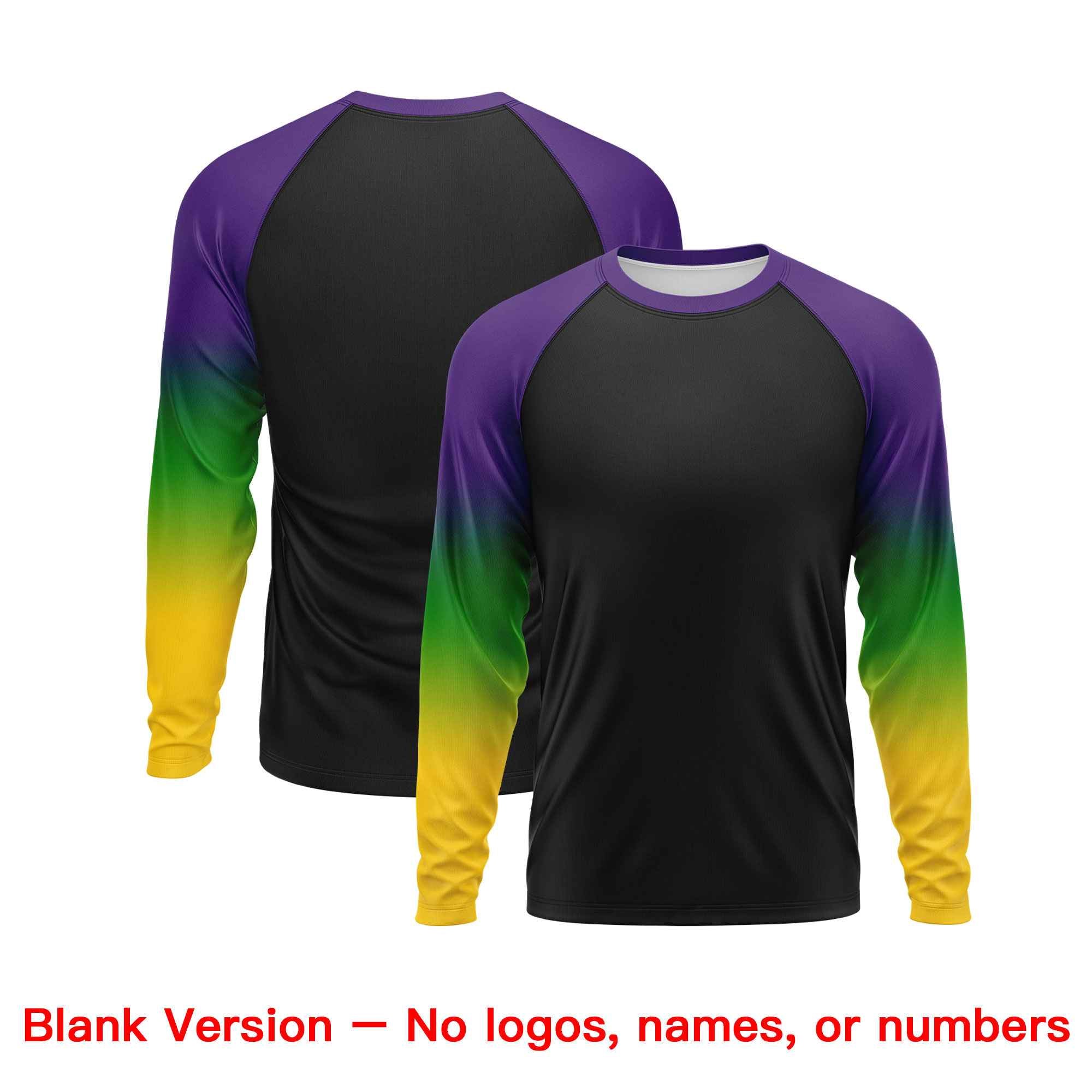Benutzerdefiniertes, personalisiertes Mardi Gras Langarm-Performance-T-Shirt mit Rundhalsausschnitt