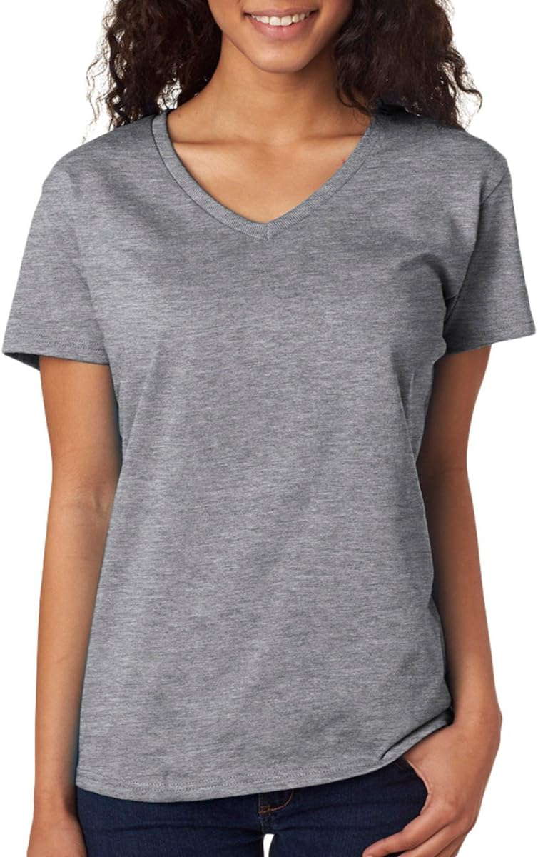 Women's Classic V Neck T-Shirt Heather Gray
