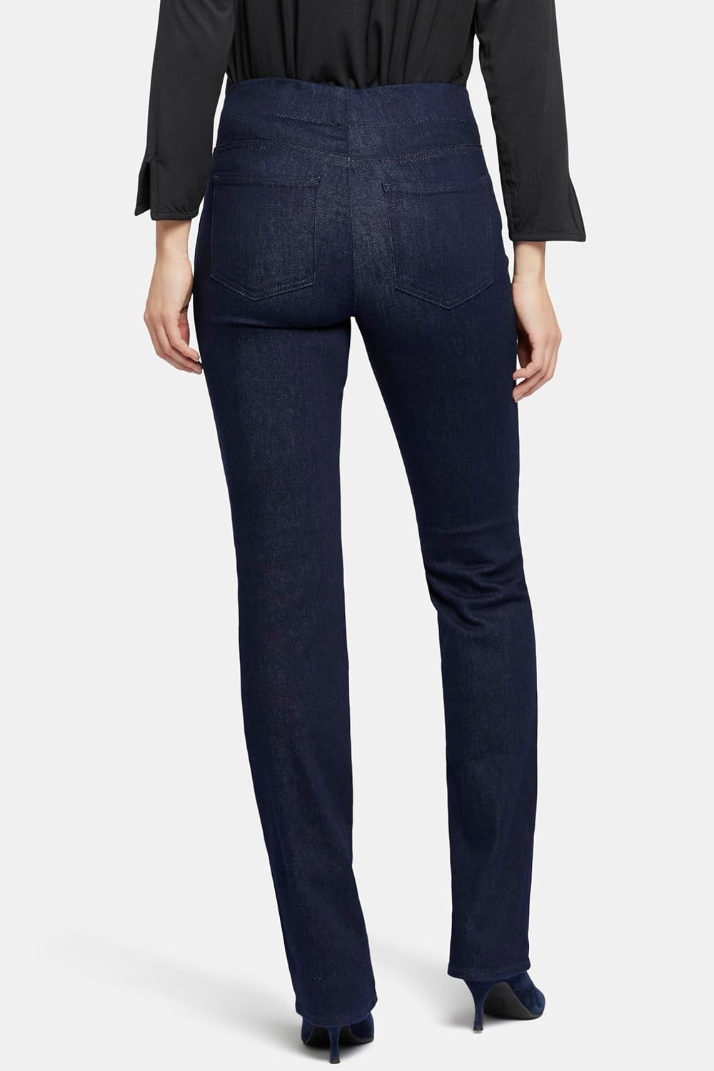 Women's Pull On Straight Leg Jeans Dark Wash Petite Women's Pull On Straight Leg Jeans Dark Wash Petite