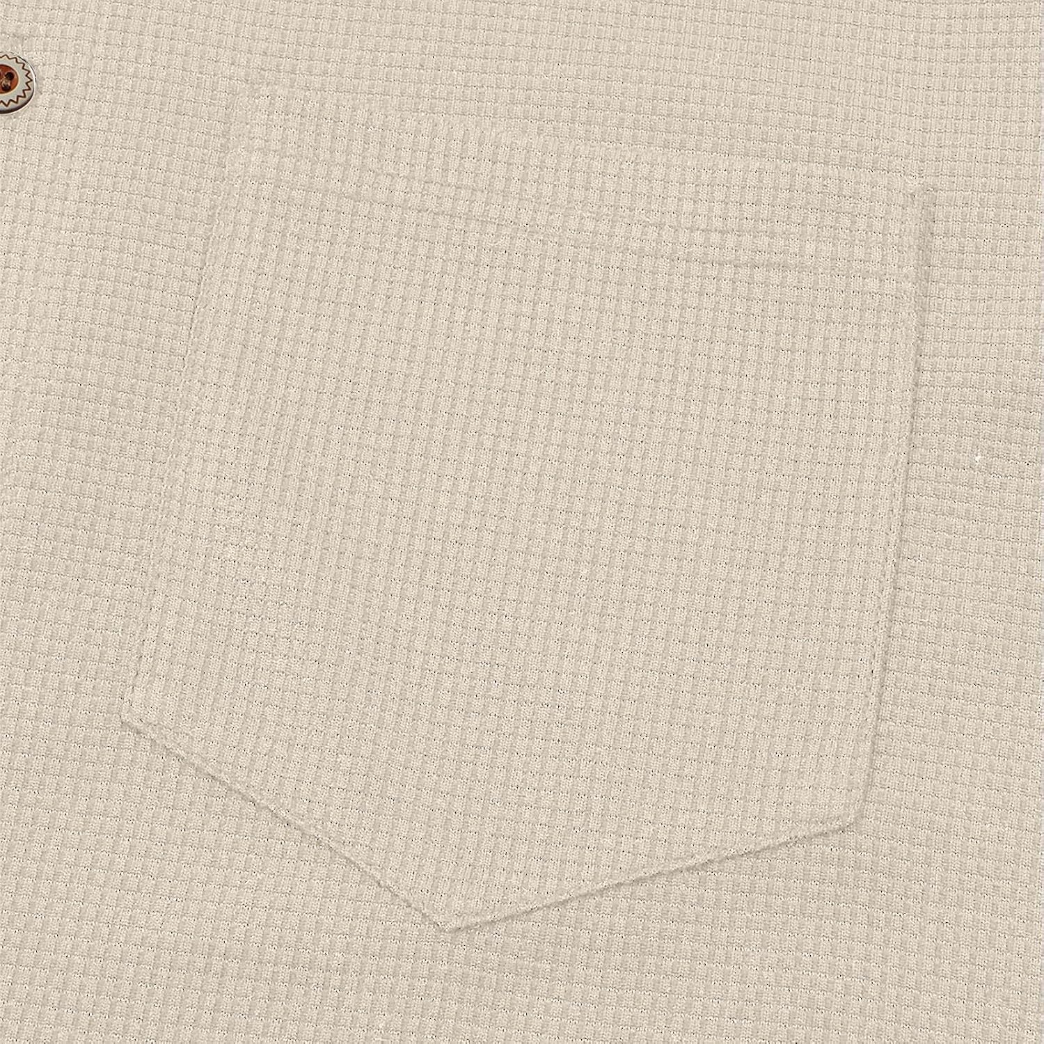 Men's Two Tone Button Down Hooded Shirt Khaki Men's Two Tone Button Down Hooded Shirt Khaki