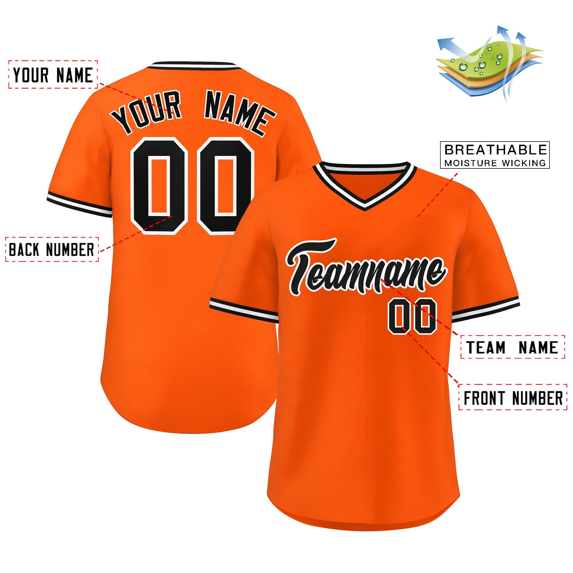 Benutzerdefiniertes authentisches Pullover-Baseballtrikot im klassischen Stil mit V-Ausschnitt