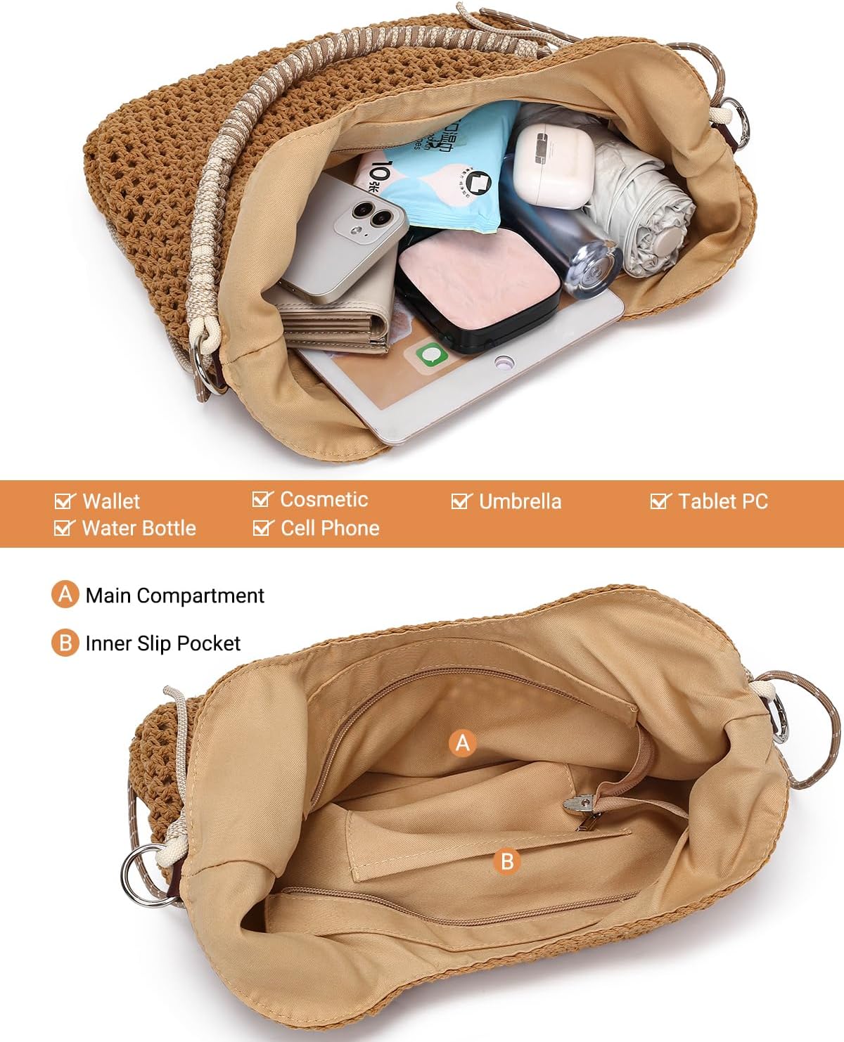 Women's PU Leather Tote Bag Tan