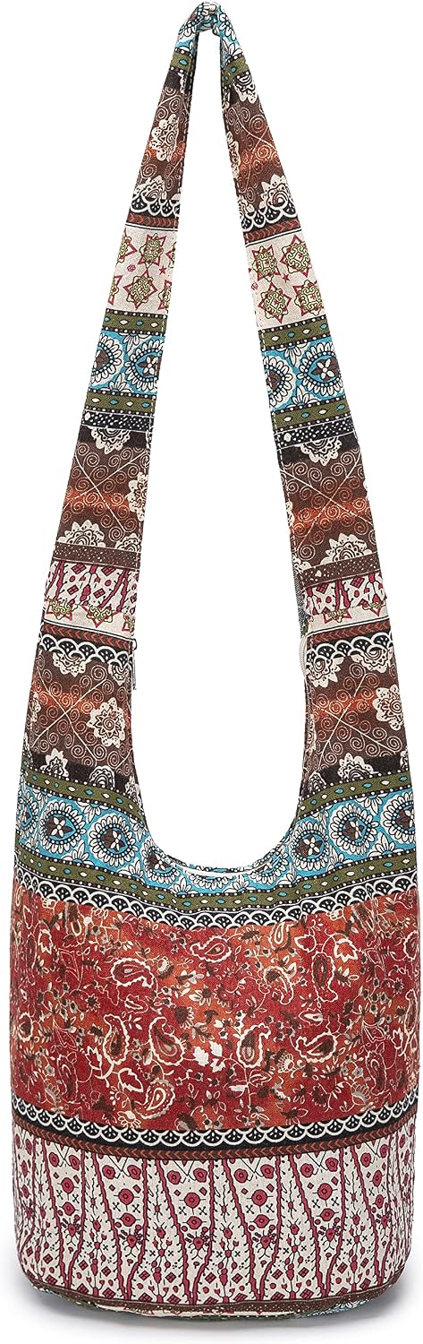 Women's Bohemian Patchwork Canvas Hobo Shoulder Bag
