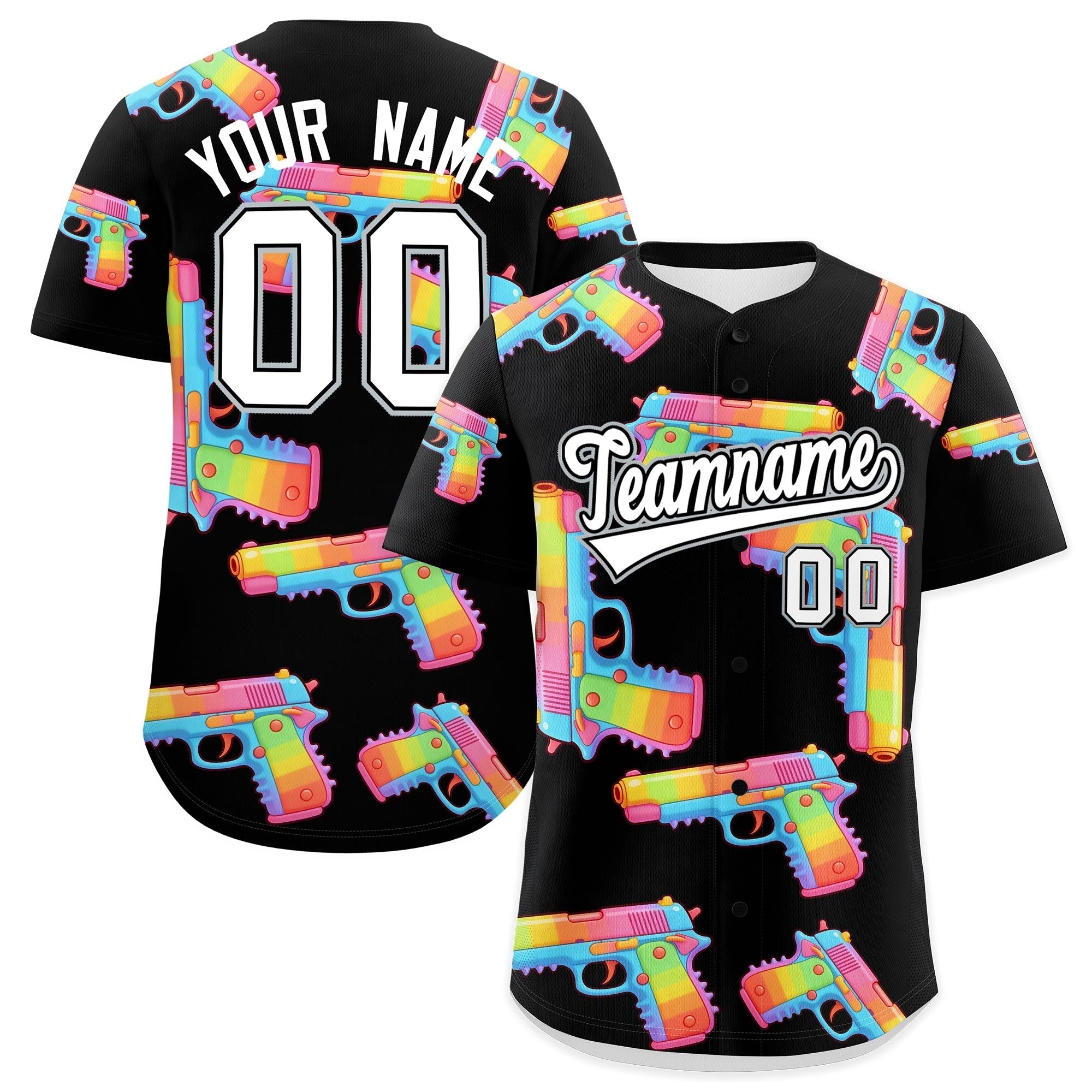 Individuelles, mit Zucker überzogenes, leichtes Baseball-Trikot mit Feuerkraft-Graffiti-Muster