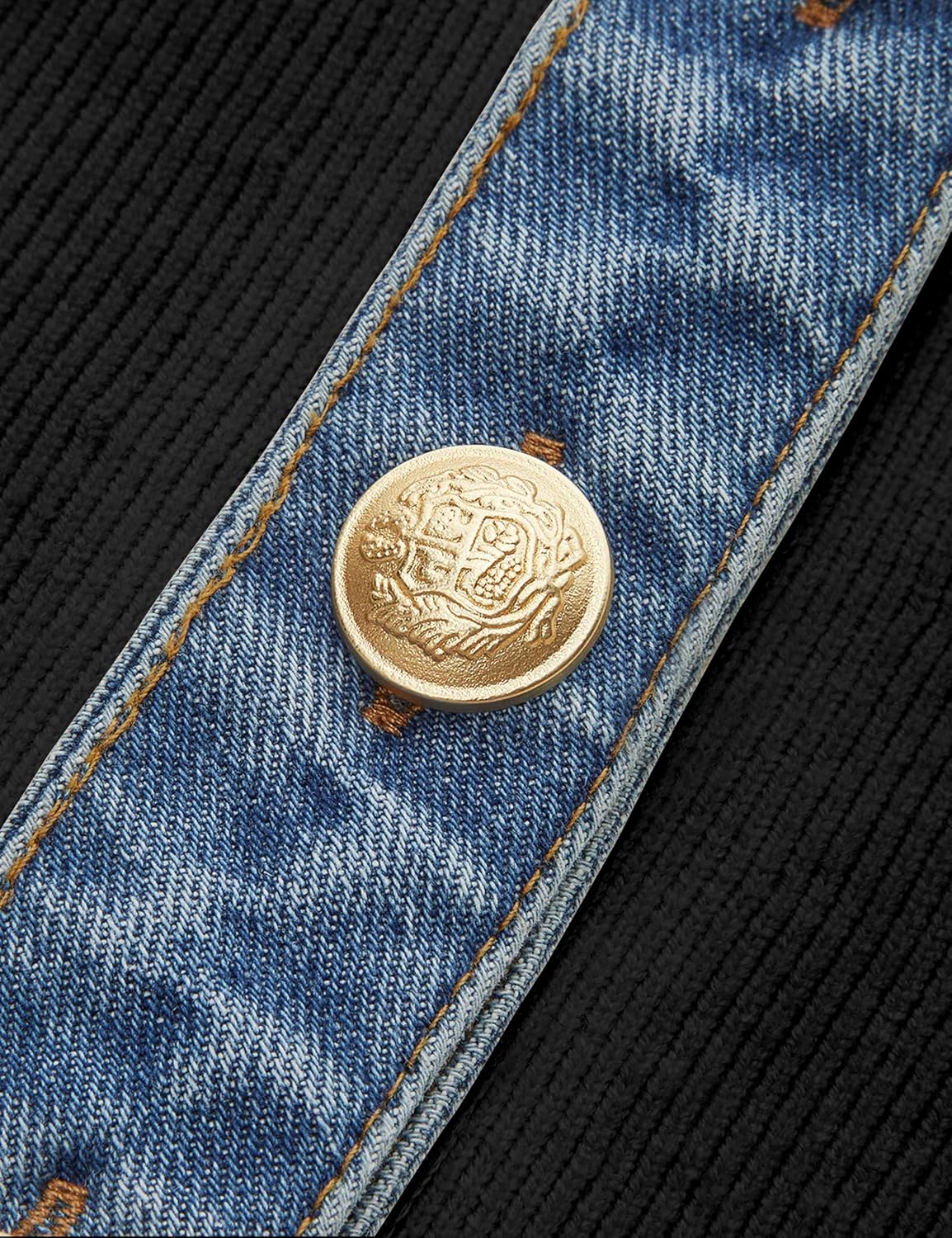 Women's Denim Trim Button Down Sweater Vest