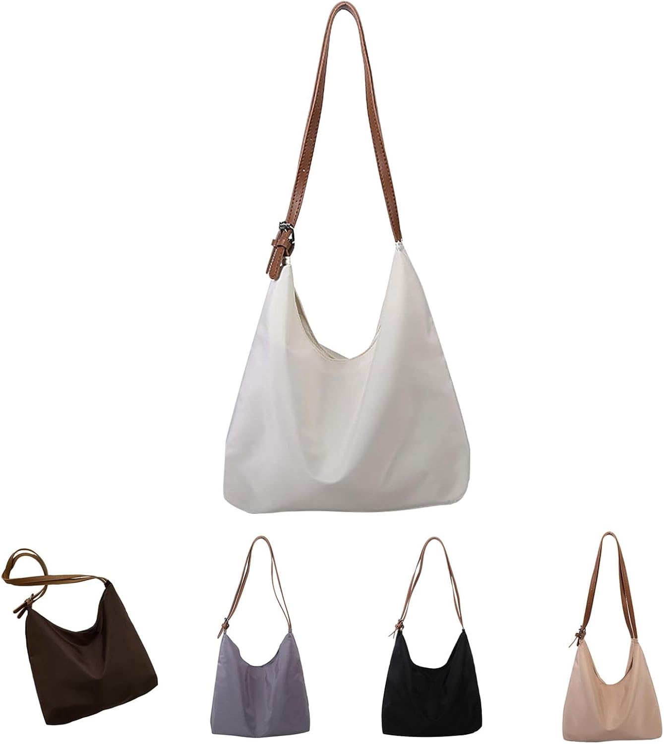 Women's Slouchy Hobo Crossbody Bag with Contrast Strap Women's Slouchy Hobo Crossbody Bag with Contrast Strap