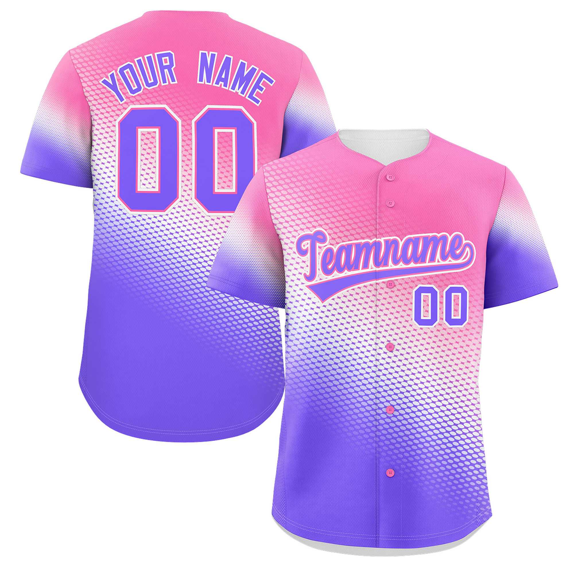 Benutzerdefiniertes Tiny Spot Gradient Fashion Authentisches Baseball-Trikot