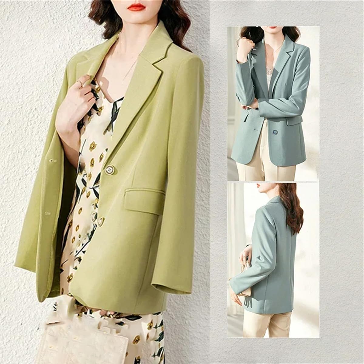 Women's Two Button Notch Lapel Blazer Sage Green