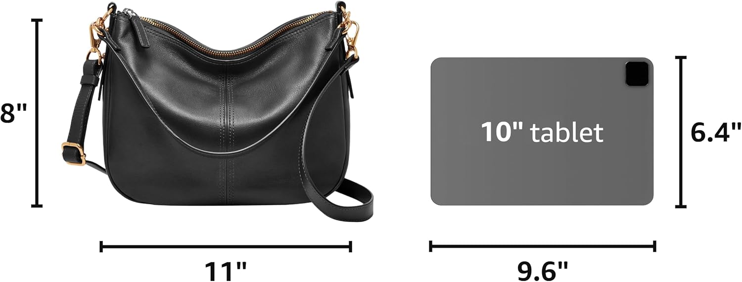 Women's Pebbled Leather Hobo Crossbody with Detachable Strap