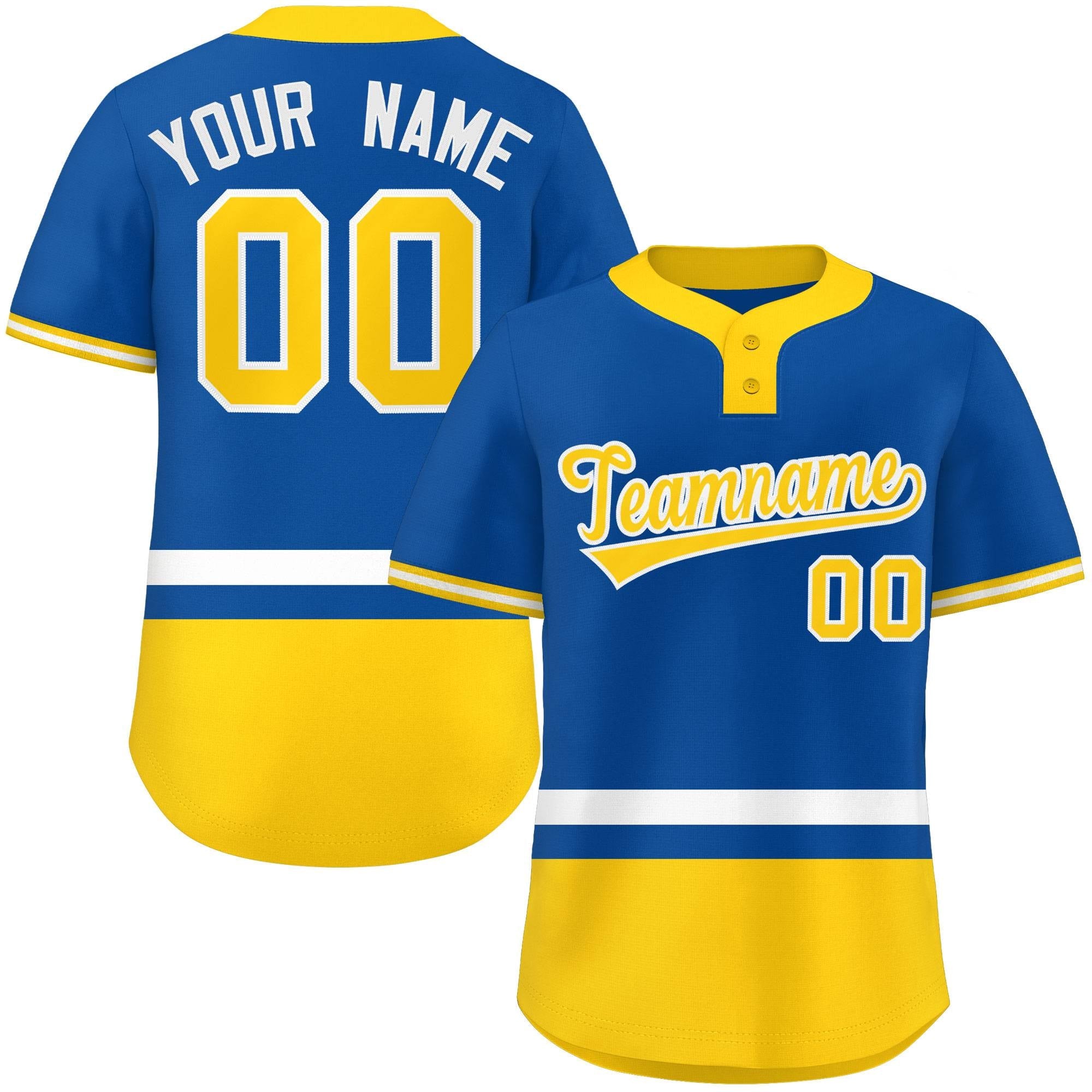 Custom Color Block Personalized Authentic Two-Button Softball Jersey