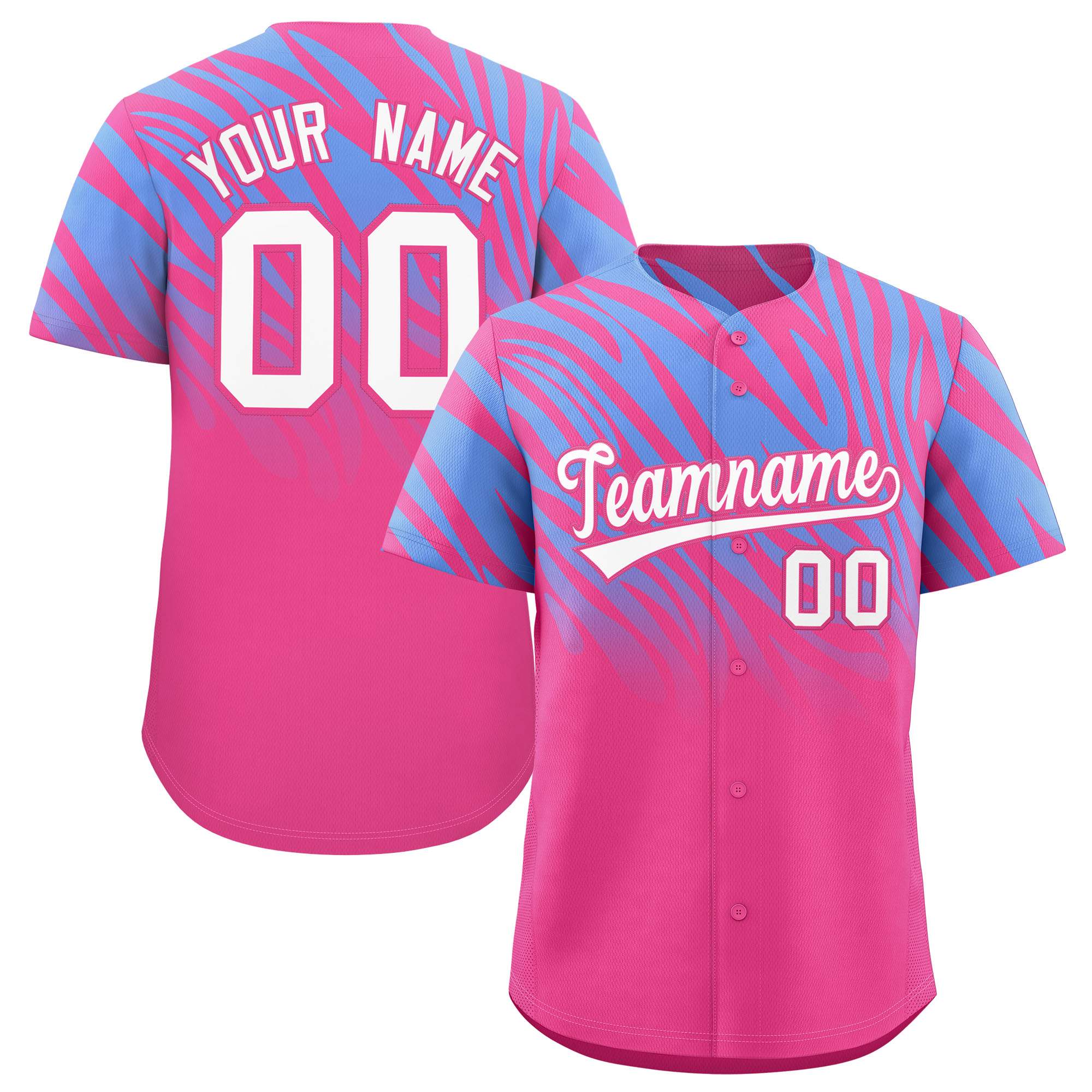 Benutzerdefiniertes Team-Shirt mit Tiger-Streifen und Farbverlauf und Tierdruck, Baseball-Trikot