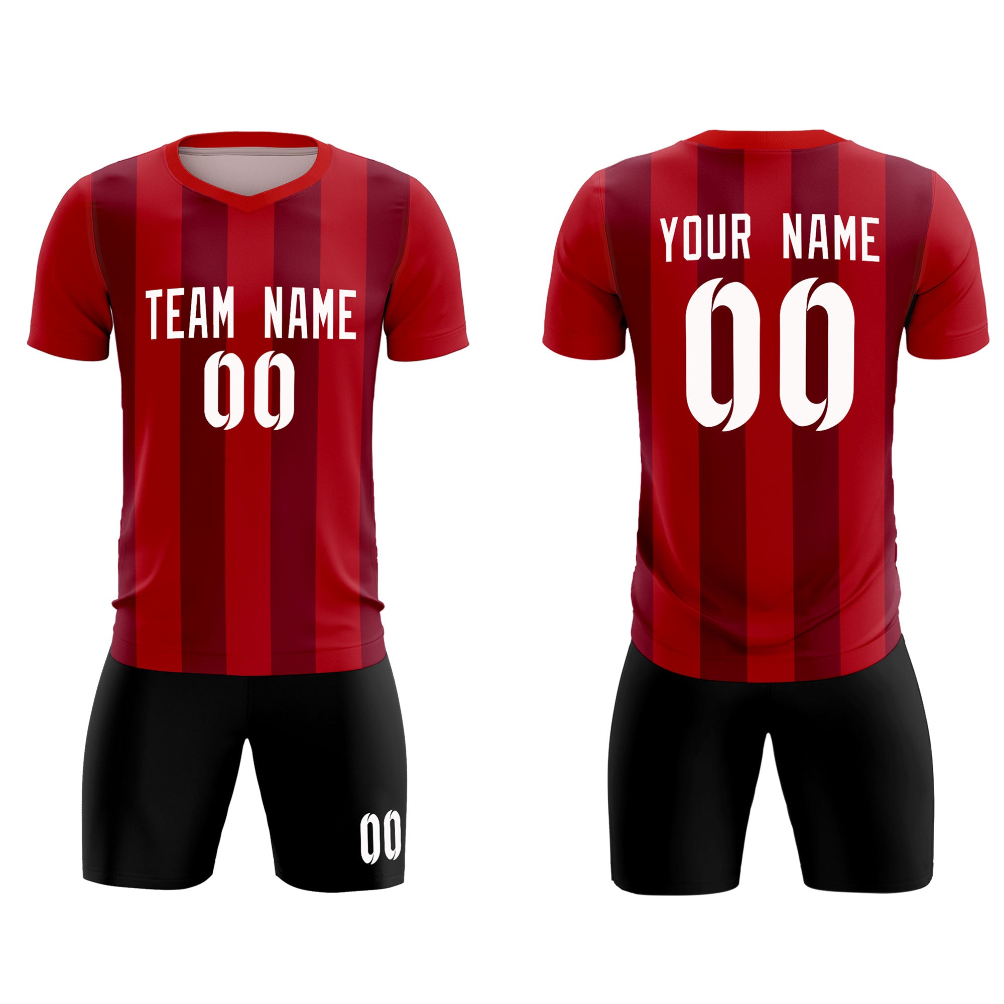 Benutzerdefinierte vertikale Streifen Casual Outdoor-Fußball-Sets-Trikot Benutzerdefinierte vertikale Streifen Casual Outdoor-Fußball-Sets-Trikot
