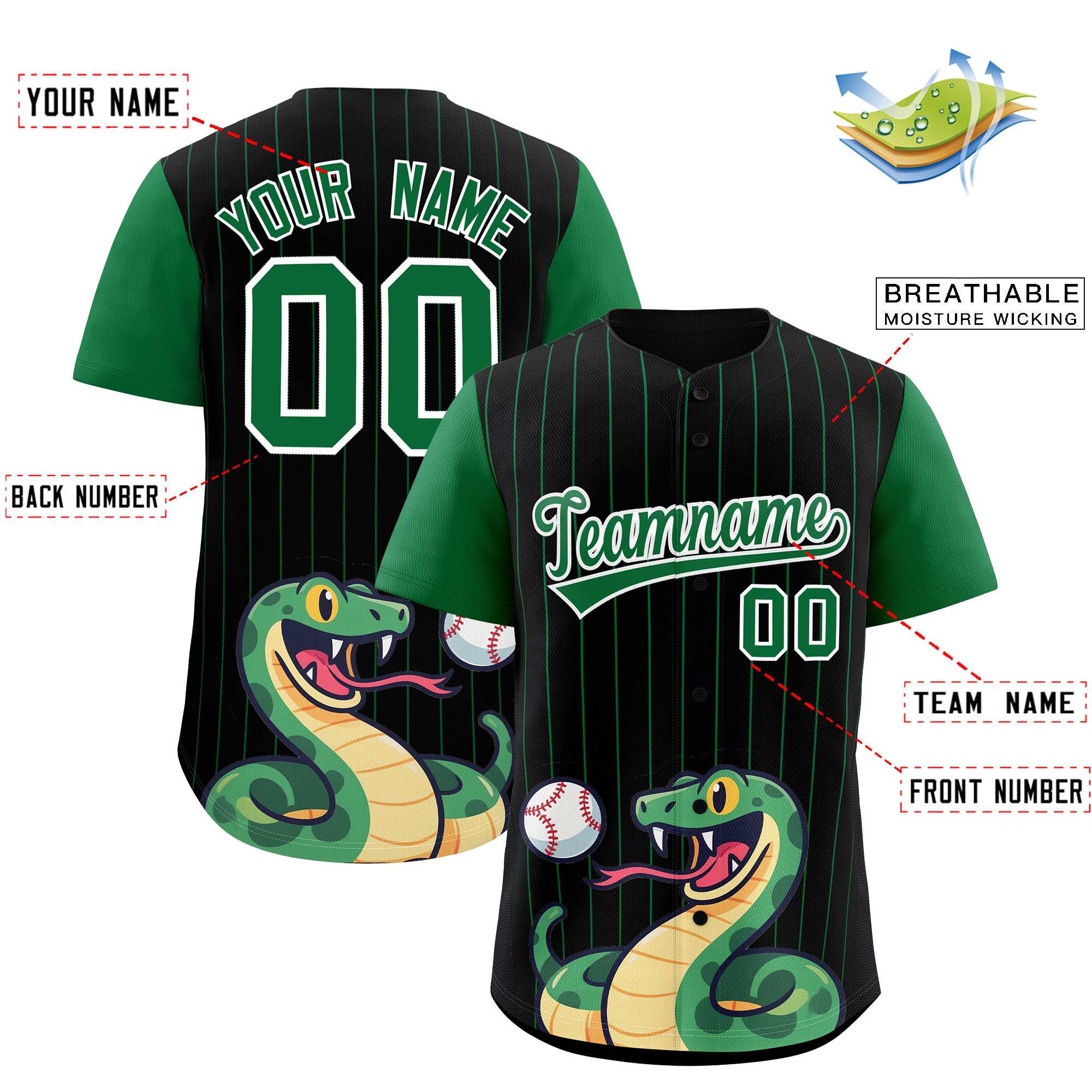Authentisches Baseball-Trikot mit individuellem Streifen-Tiere-Graffiti-Muster, Raglanärmeln Authentisches Baseball-Trikot mit individuellem Streifen-Tiere-Graffiti-Muster, Raglanärmeln