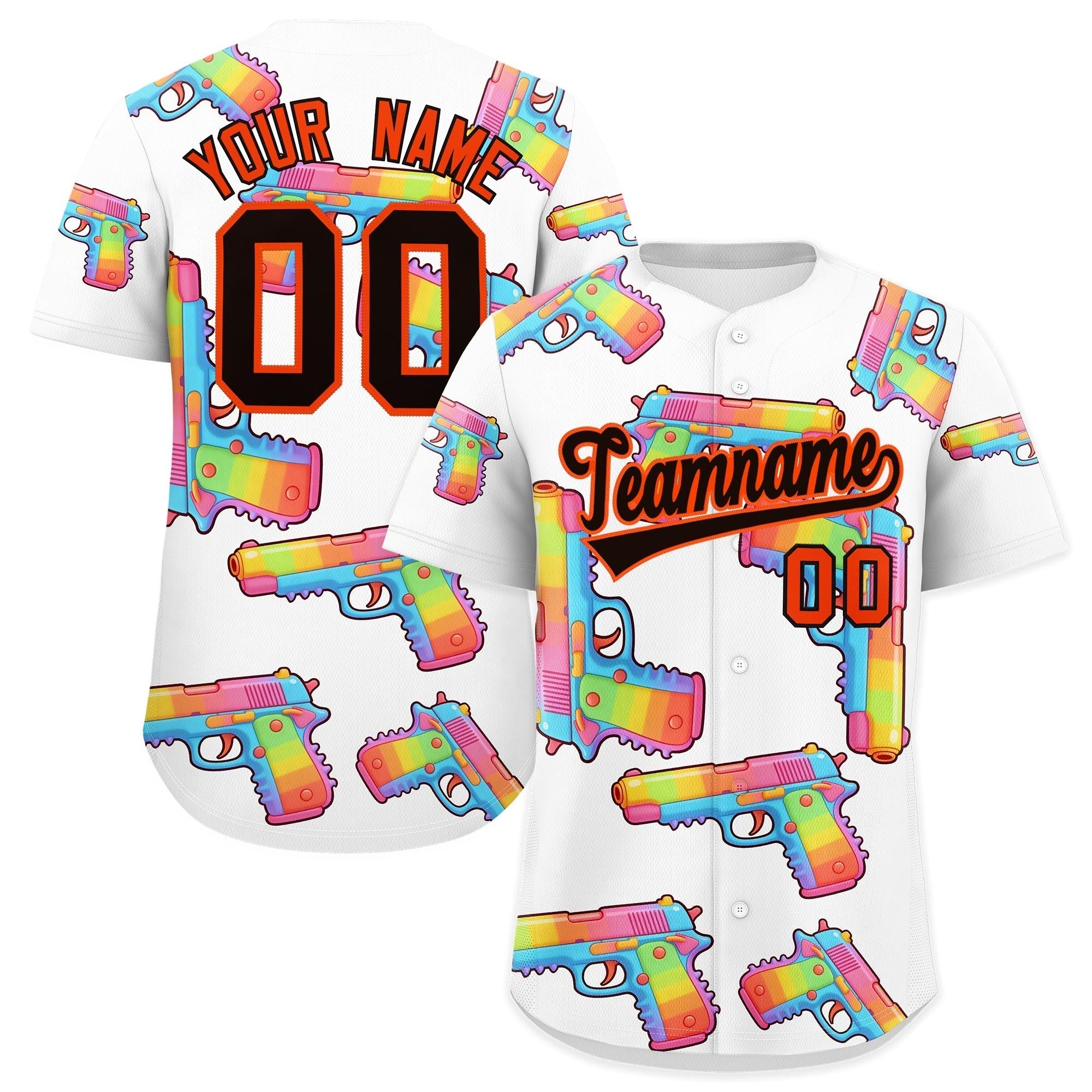 Individuelles, mit Zucker überzogenes, leichtes Baseball-Trikot mit Feuerkraft-Graffiti-Muster
