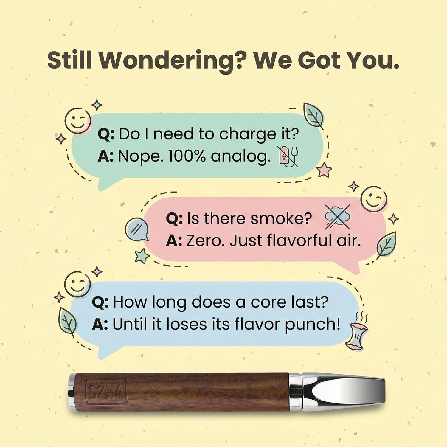 Portable Aroma Pen, 18 Cores, 6 Flavors, Wood Grain Portable Aroma Pen, 18 Cores, 6 Flavors, Wood Grain