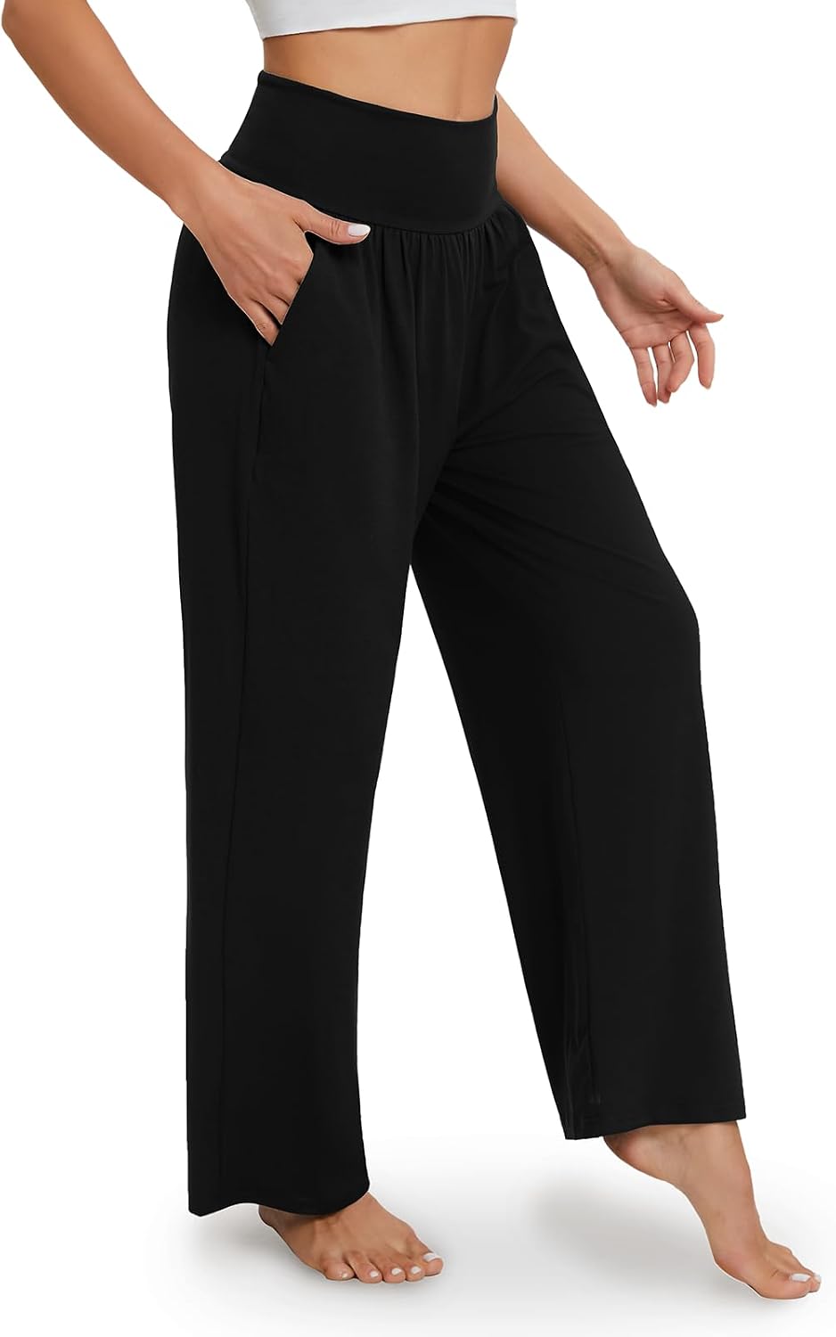Women's Wide Leg Lounge Pants High Waist with Pockets
