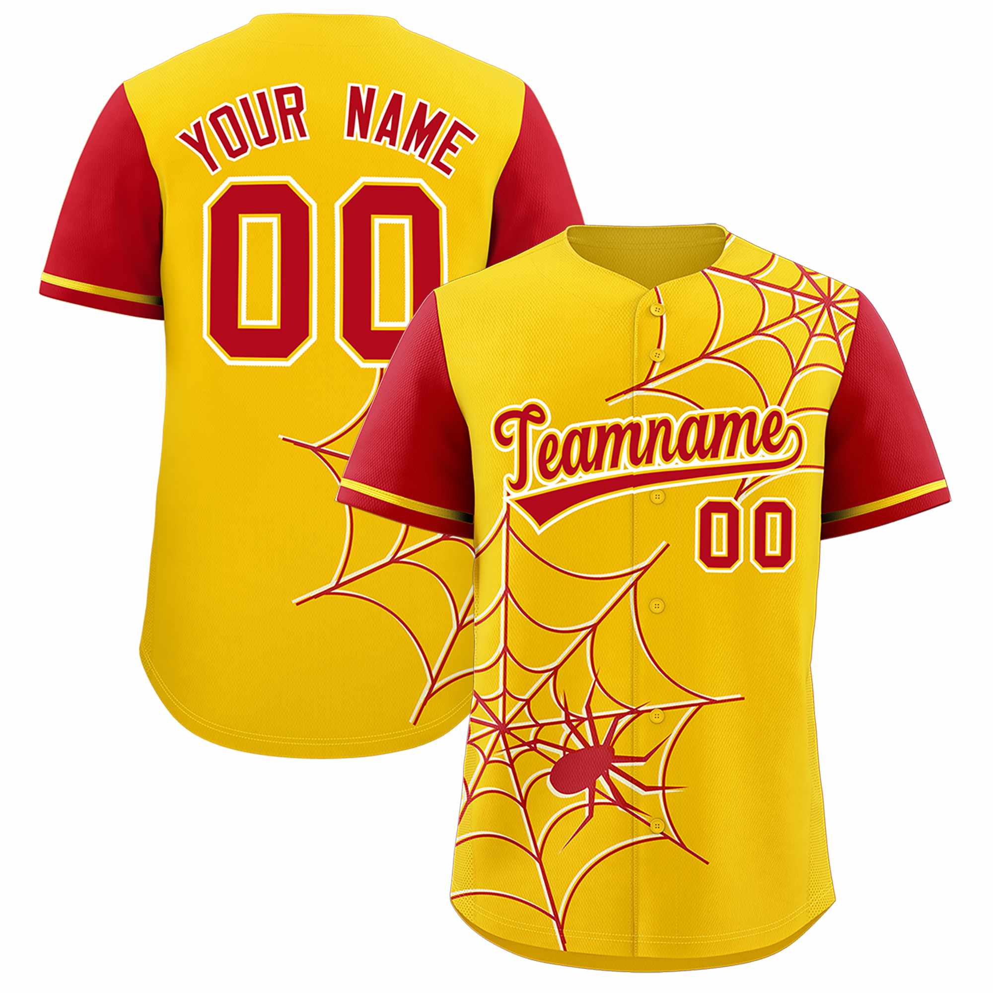 Benutzerdefiniertes Spinnennetz-Muster, Raglanärmel, authentisches Baseball-Trikot