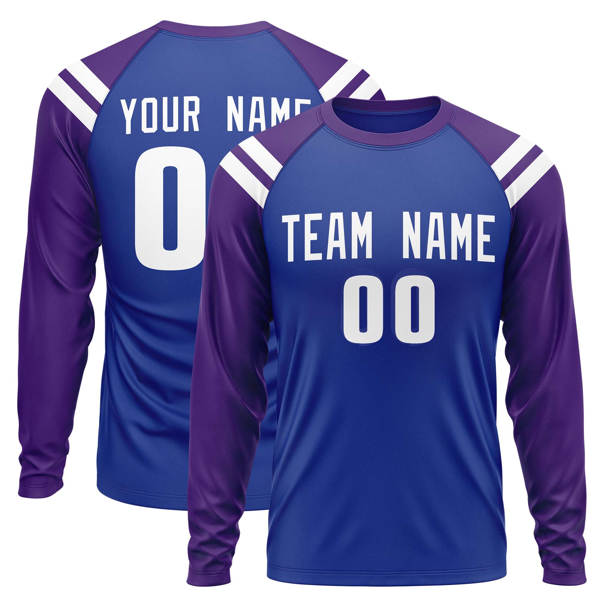 Personalisiertes Raglan-Langarm-Performance-T-Shirt mit individuellem Rundhalsausschnitt