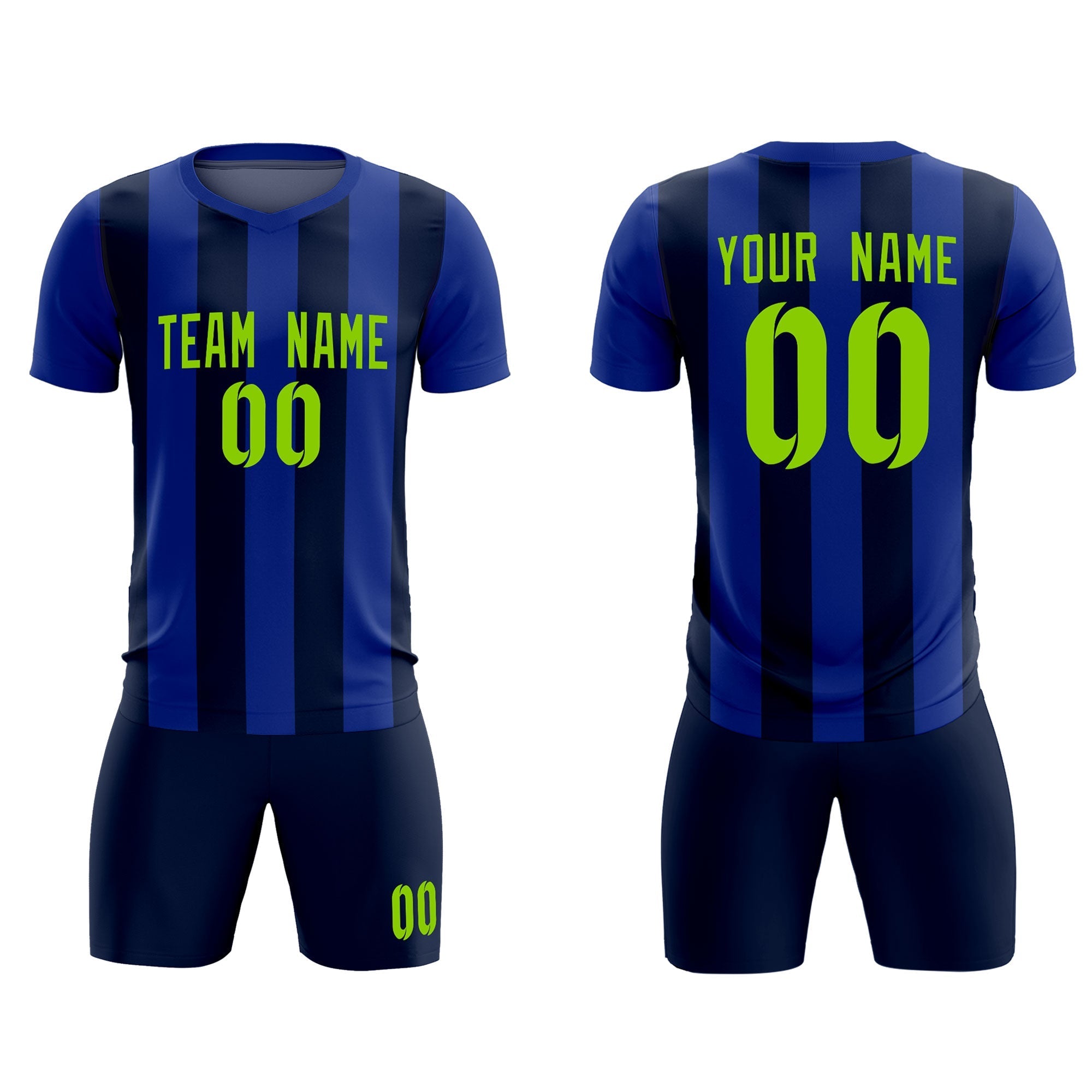 Benutzerdefinierte vertikale Streifen Casual Outdoor-Fußball-Sets-Trikot Benutzerdefinierte vertikale Streifen Casual Outdoor-Fußball-Sets-Trikot