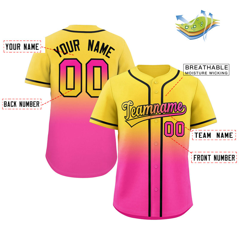 Benutzerdefiniertes, modisches, authentisches Baseball-Trikot mit Farbverlauf Benutzerdefiniertes, modisches, authentisches Baseball-Trikot mit Farbverlauf