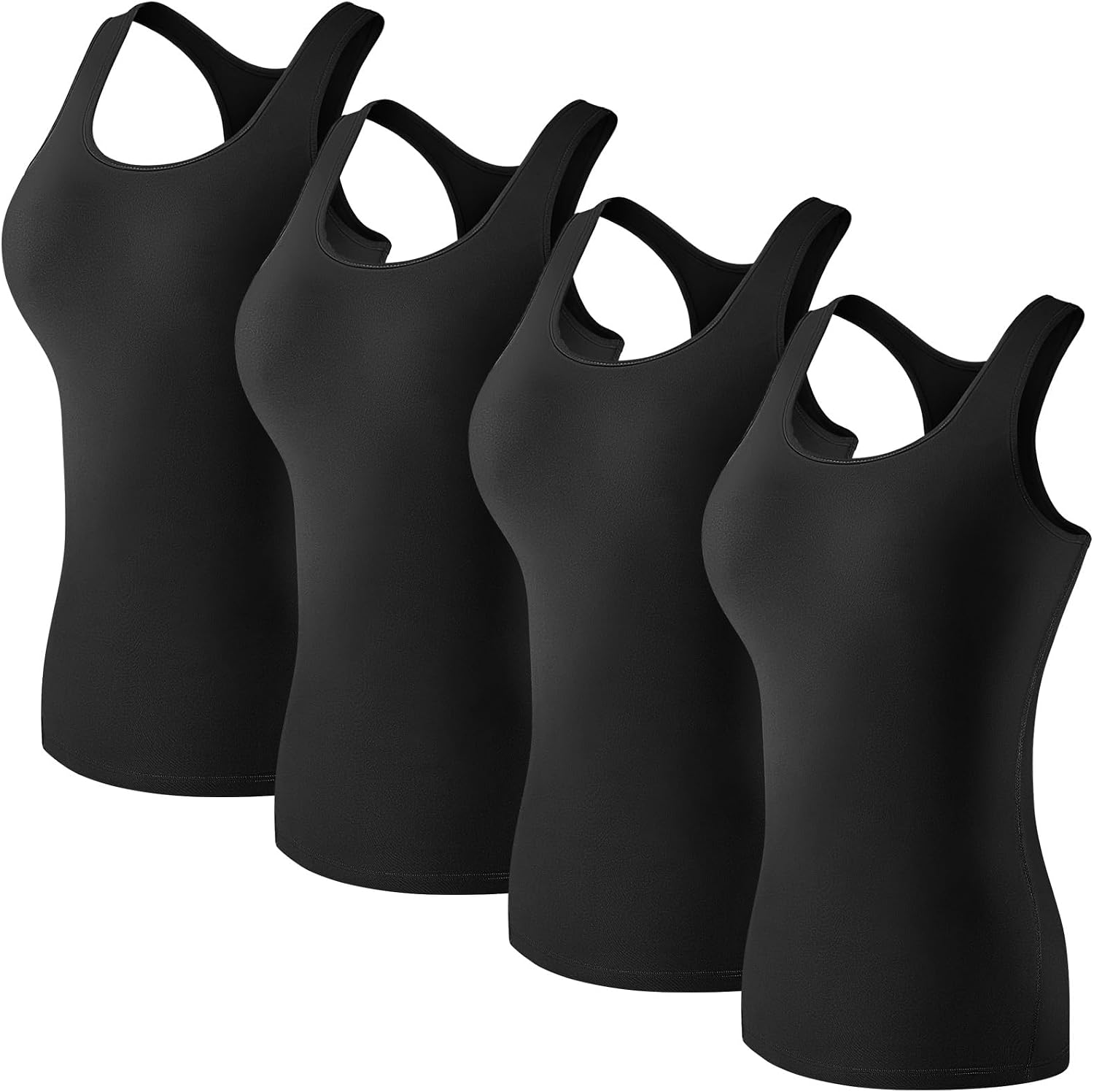 Women's Racerback Compression Tank Top 4 Pack Quick Dry