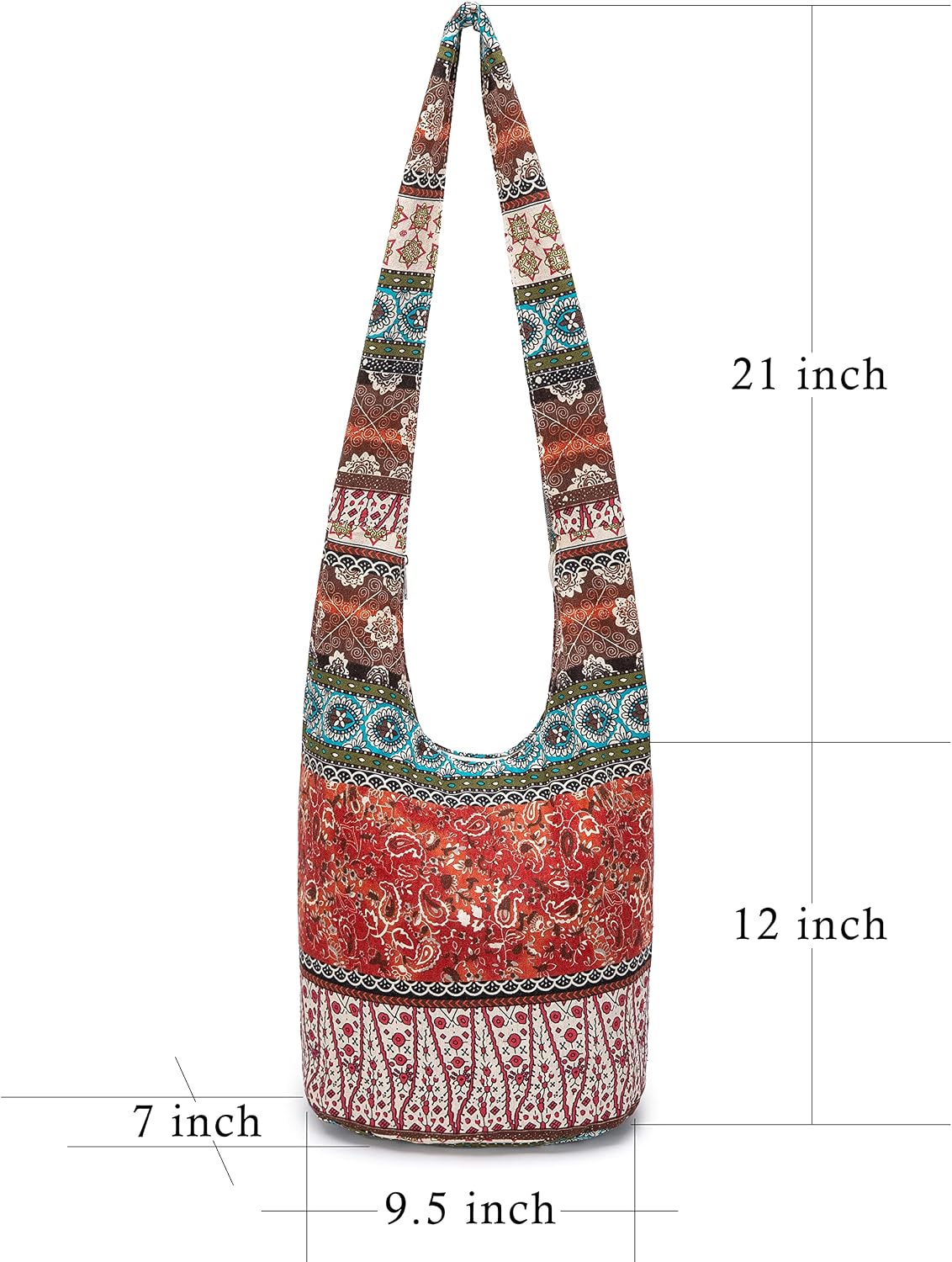 Women's Bohemian Patchwork Canvas Hobo Shoulder Bag Women's Bohemian Patchwork Canvas Hobo Shoulder Bag