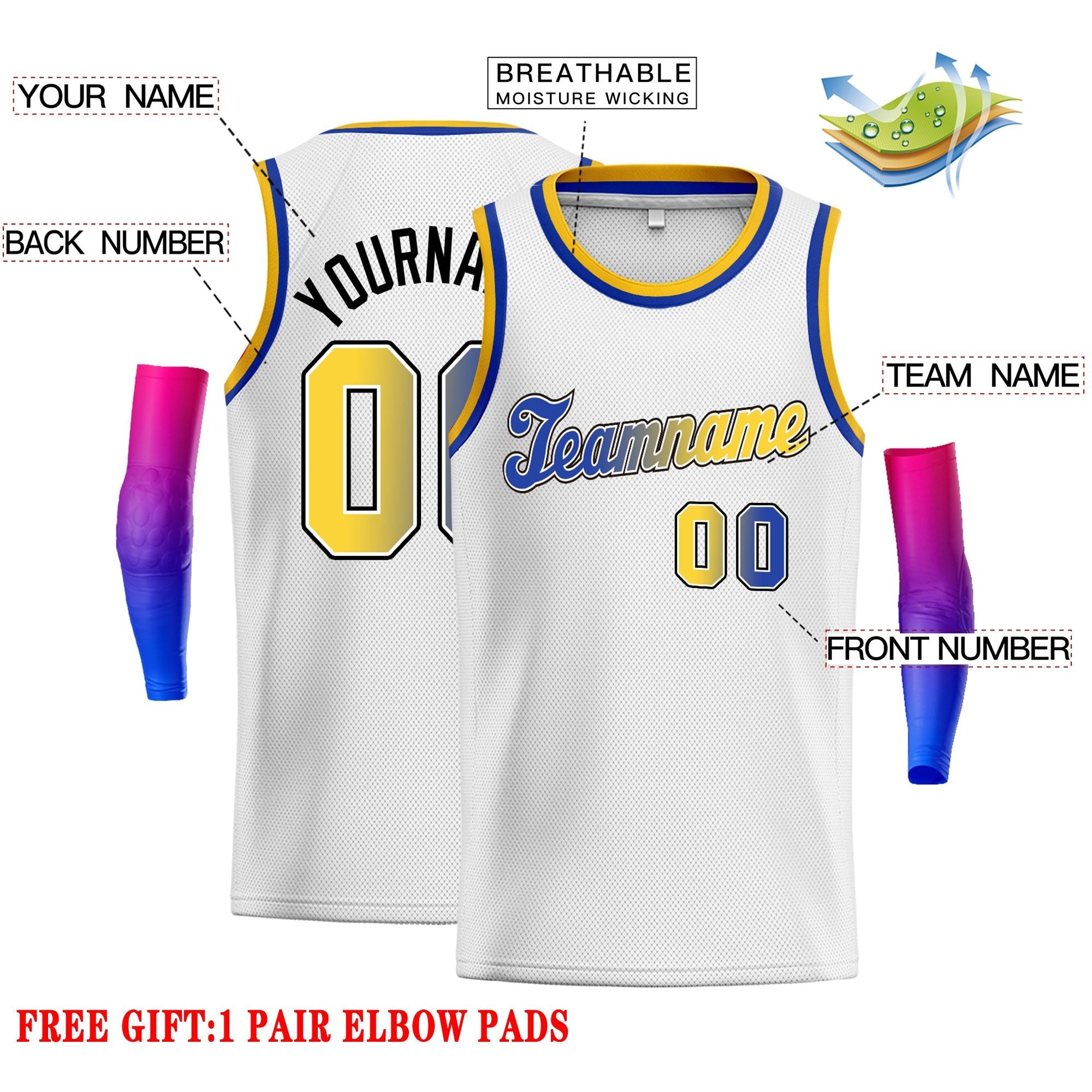 Benutzerdefinierte klassische Tops Schriftarten Farbverlauf Mode Tops Männer Casual Basketball Jersey