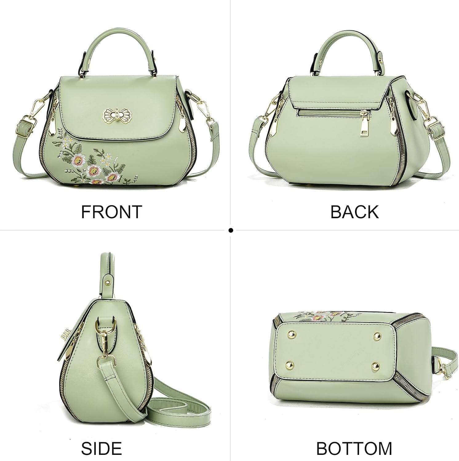 Women's Embroidered Top Handle Satchel Purse Women's Embroidered Top Handle Satchel Purse