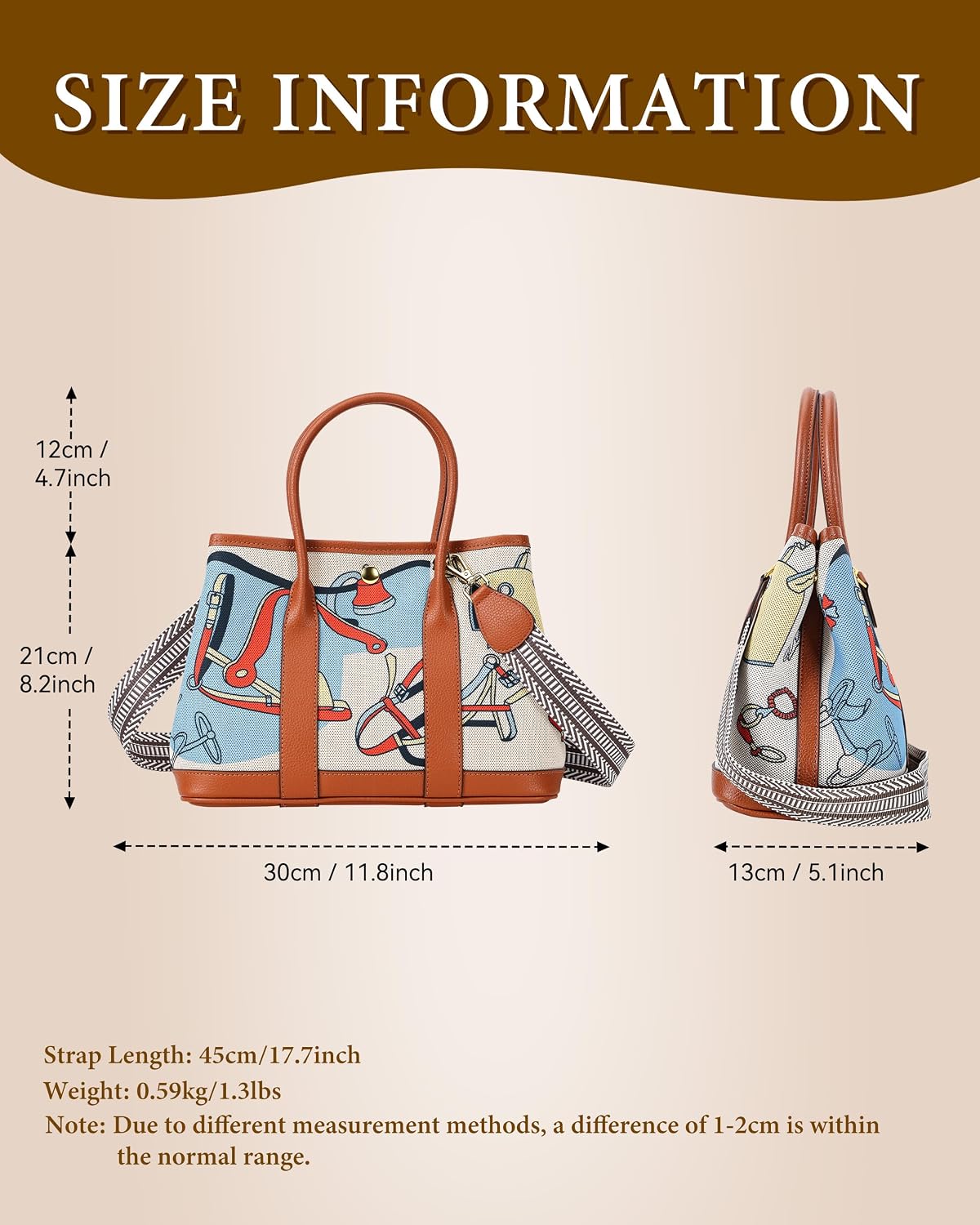 Women's Canvas Mini Tote Bag Circus Print