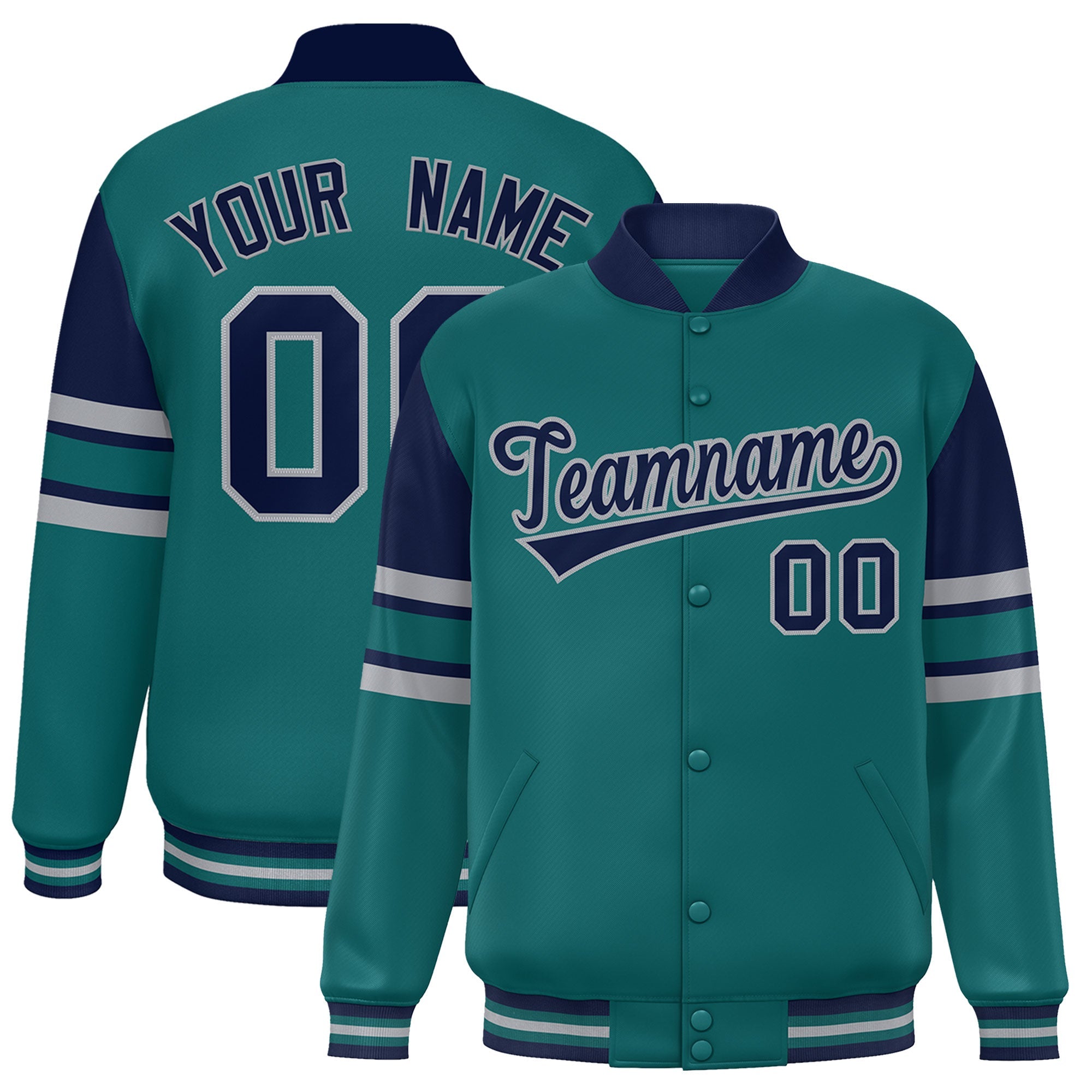 Custom Varsity Full-Snap Color Block Letterman Jacket