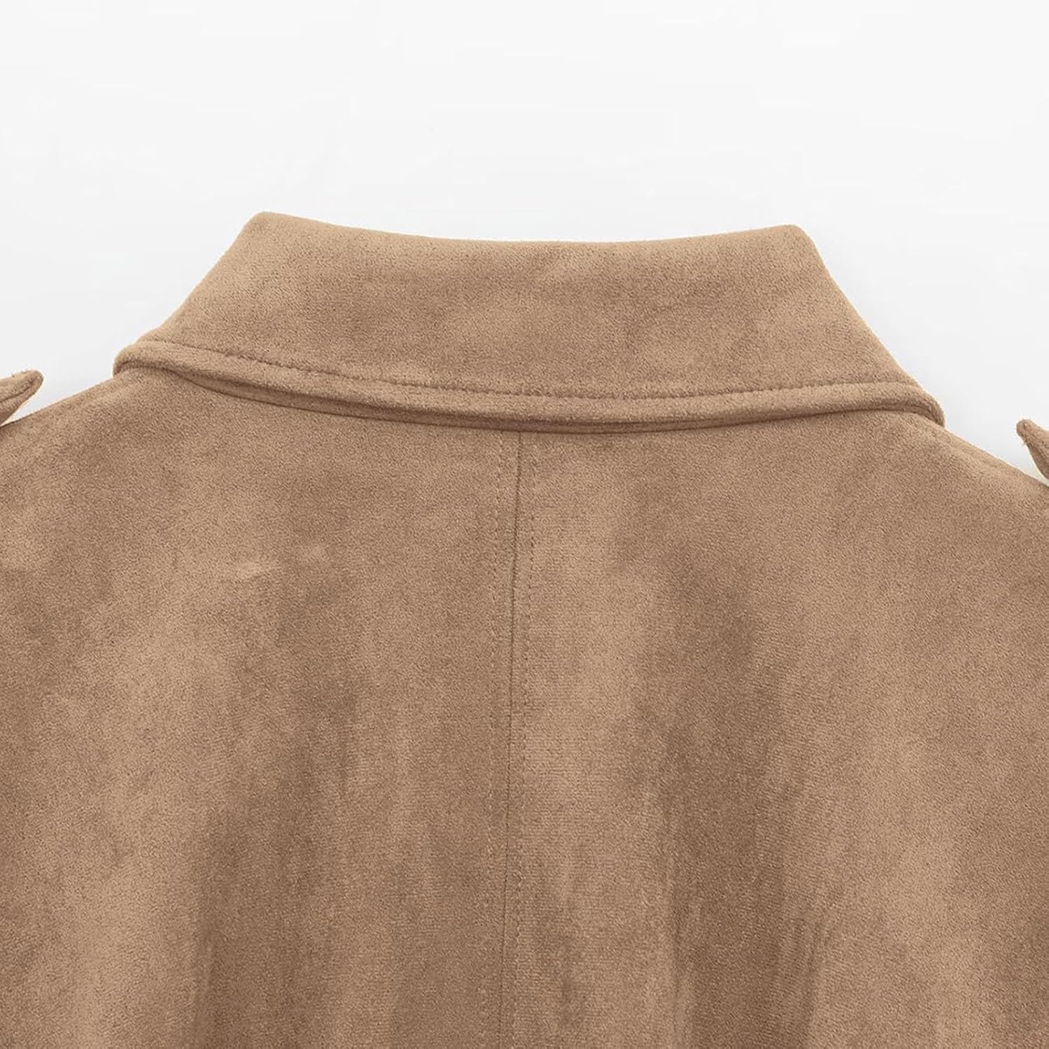 Womens Faux Suede Bomber Jacket Casual Lapel Pilot Cropped Coat Oversized Motorcycle Jackets Streetwear Outerwear