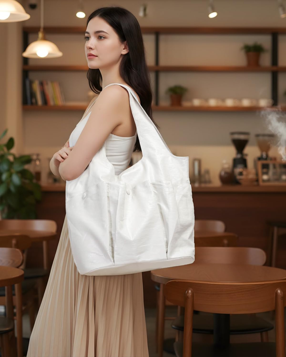 Vegan Leather Large Hobo Bags for Women Slouchy Shoulder Bag Tote Handbag Purses with Multi-Pocket Vegan Leather Large Hobo Bags for Women Slouchy Shoulder Bag Tote Handbag Purses with Multi-Pocket