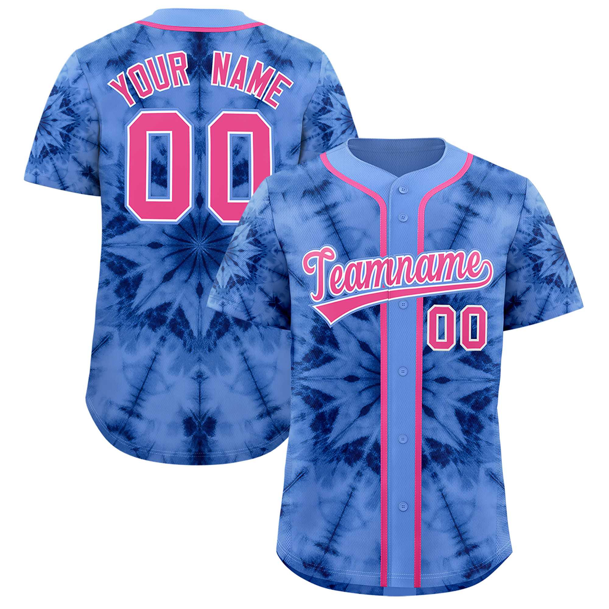 Authentisches Baseball-Trikot mit individuellem Tie-Dye-Graffiti-Muster Authentisches Baseball-Trikot mit individuellem Tie-Dye-Graffiti-Muster
