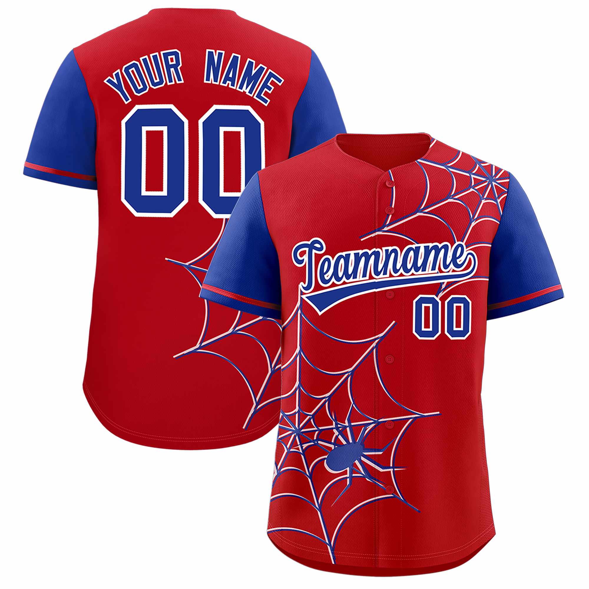 Benutzerdefiniertes Spinnennetz-Muster, Raglanärmel, authentisches Baseball-Trikot