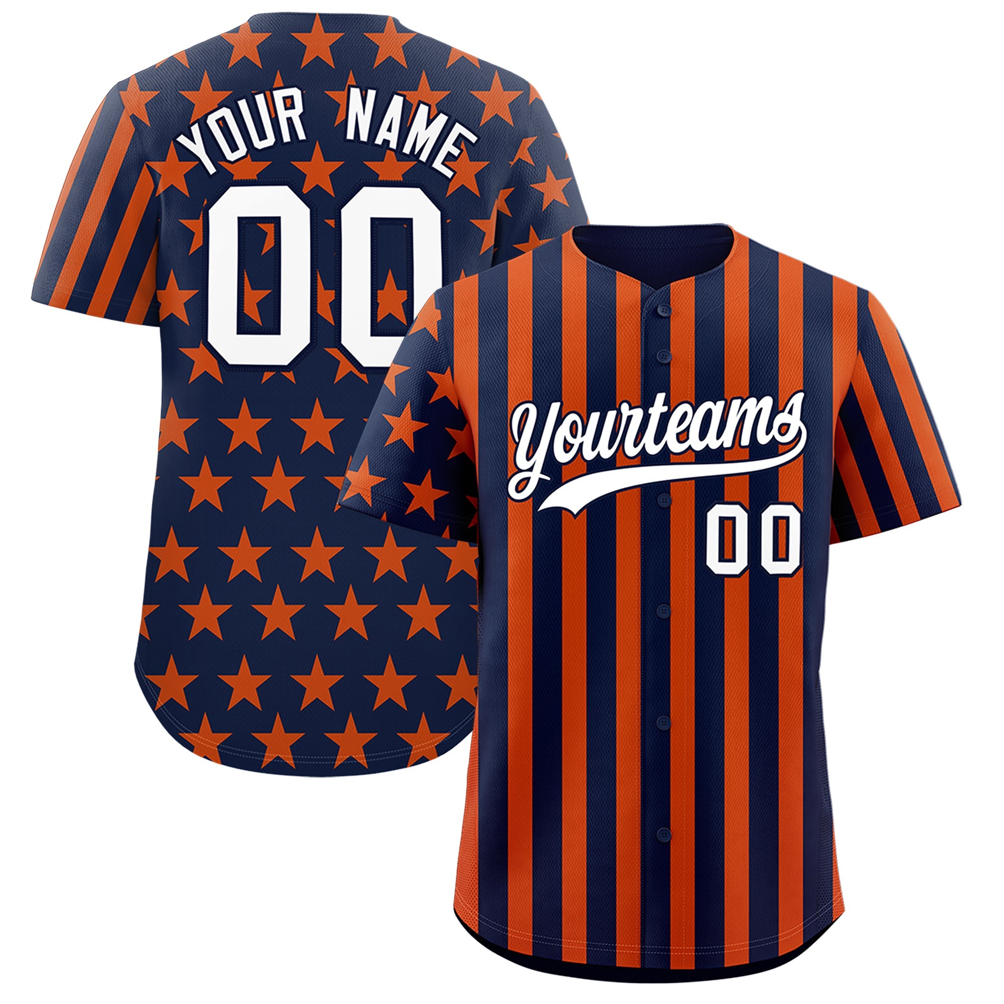 Benutzerdefiniertes Graffiti-Muster-Baseball-Trikot mit amerikanischer Flagge