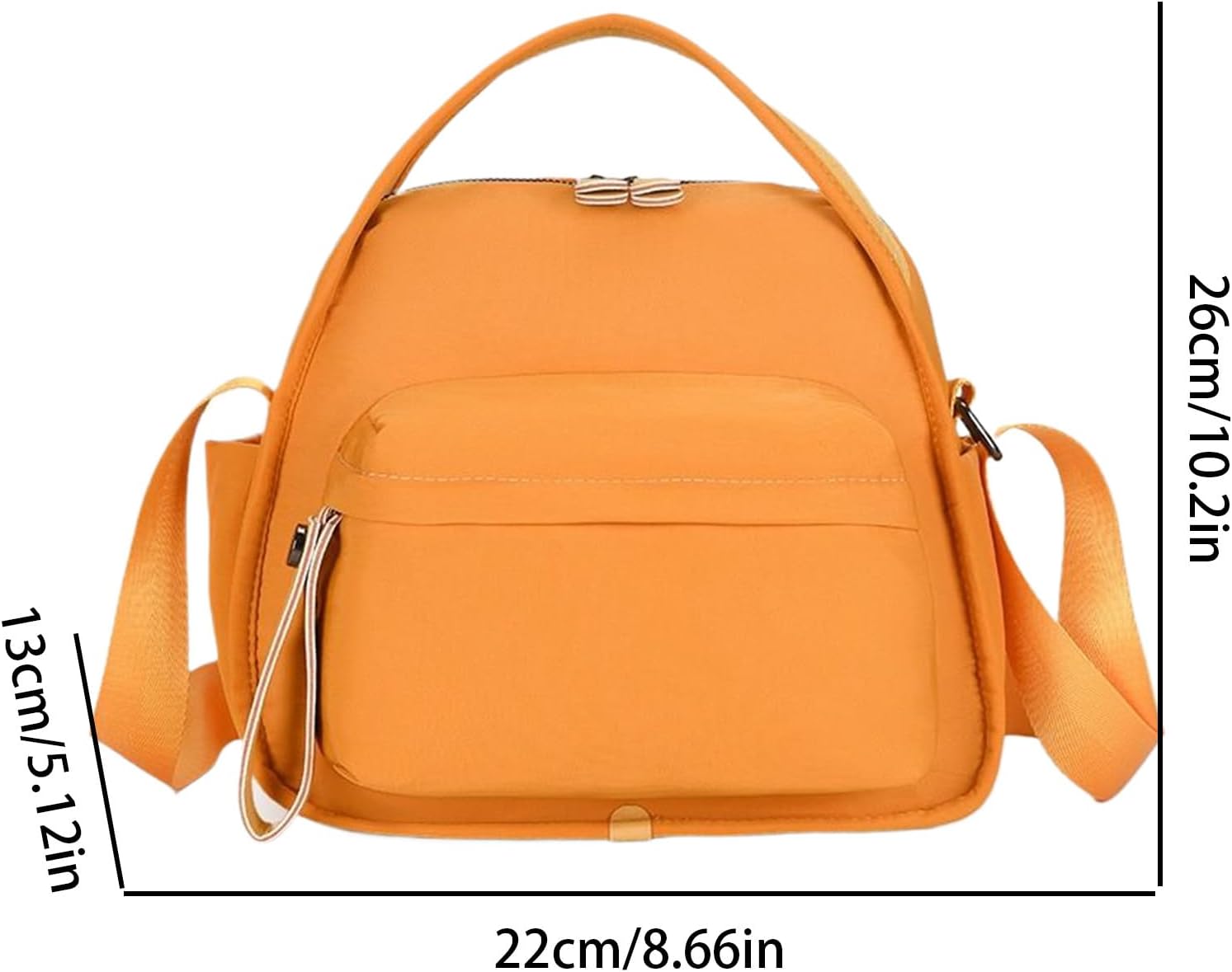 Women's Orange Casual Shoulder Bag with Adjustable Strap