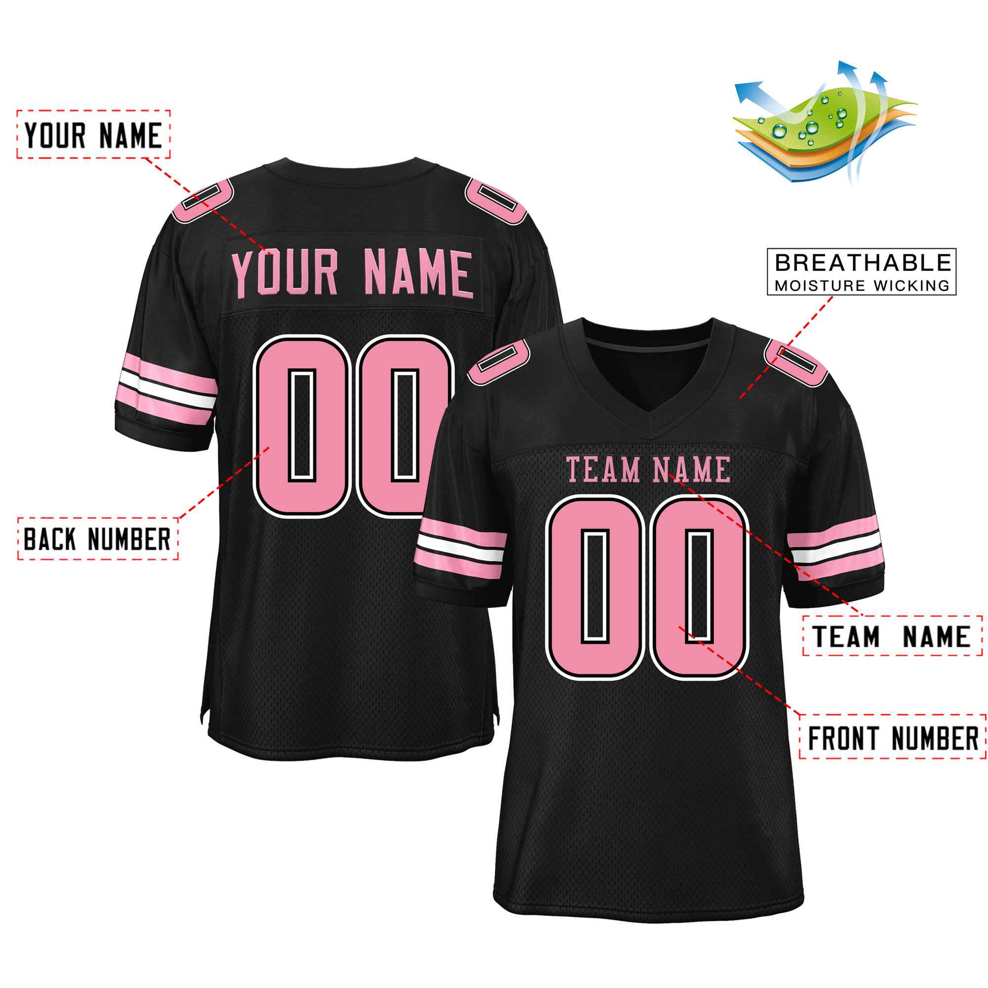 Maßgeschneidertes authentisches Mesh-Fußballtrikot im klassischen Stil