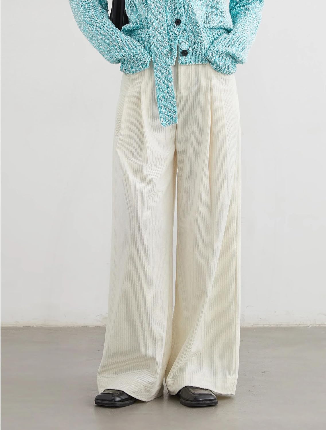 Women's Pants Retro Pleated Corduroy High Waisted Straight Leg Ladies Trousers Autumn Winter Women's Pants Retro Pleated Corduroy High Waisted Straight Leg Ladies Trousers Autumn Winter