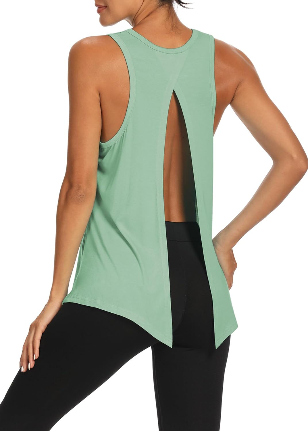 Women's Tie Back Open Back Yoga Tank Loose Fit