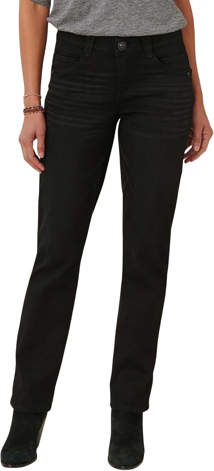 Women's Slim Straight Jegging Jeans Black Mid Rise