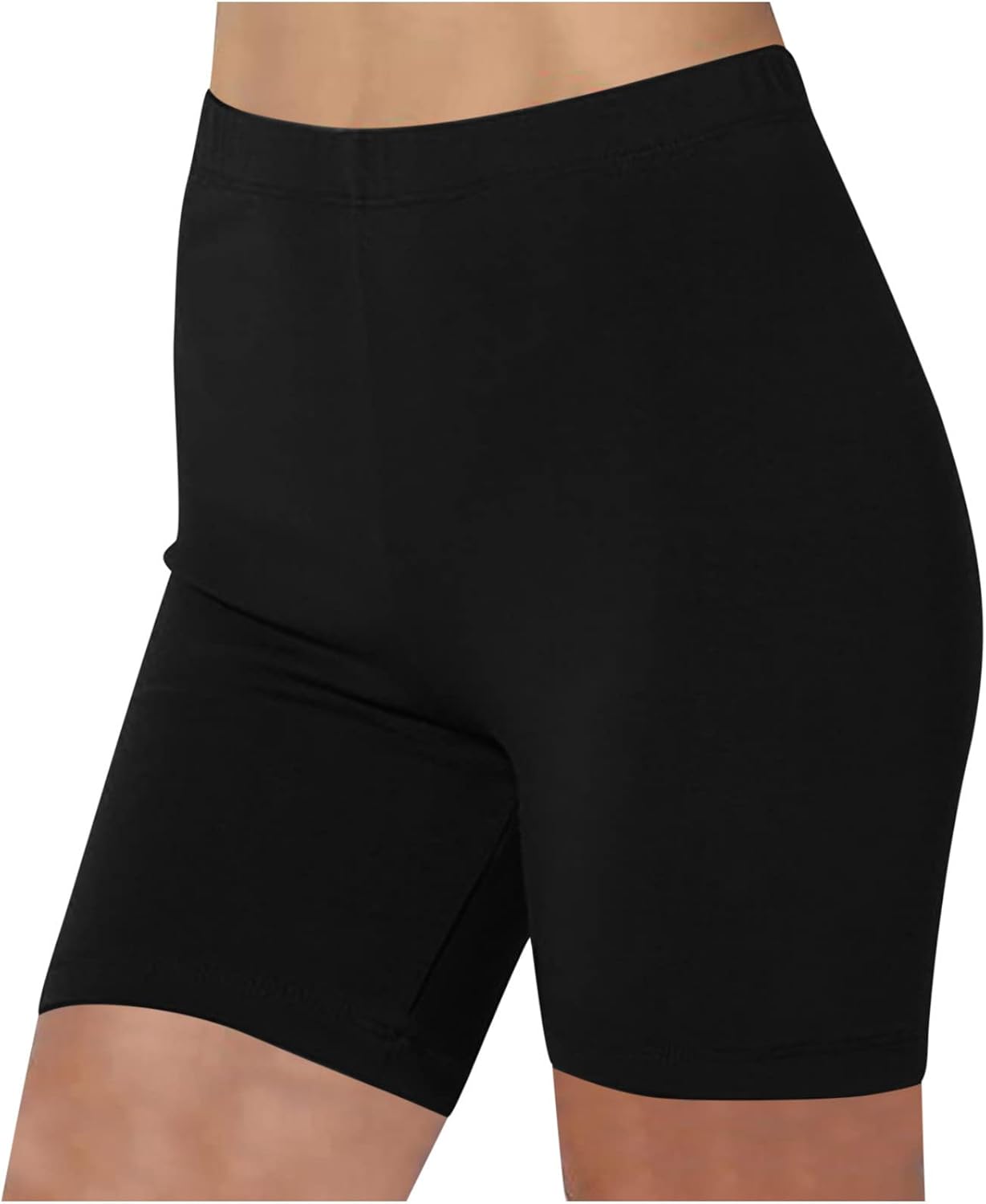 Women's High Waist Cotton Biker Shorts Black
