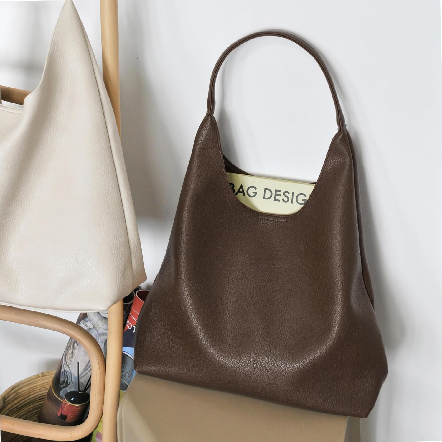 Women's Canvas Tote Bag Brown Large