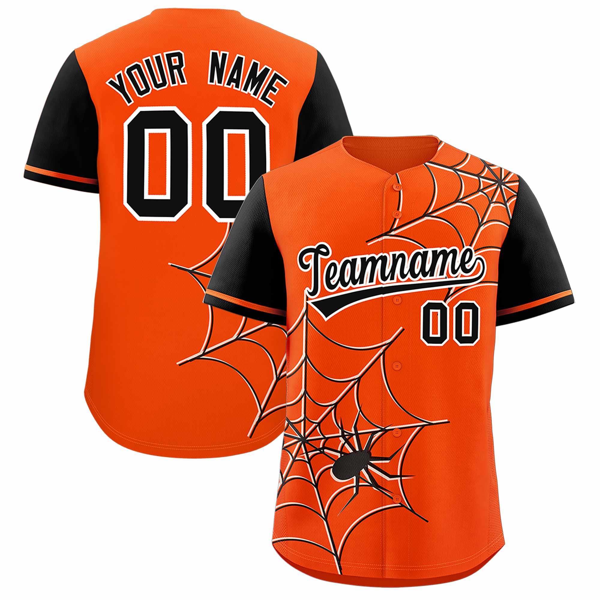 Benutzerdefiniertes Spinnennetz-Muster, Raglanärmel, authentisches Baseball-Trikot