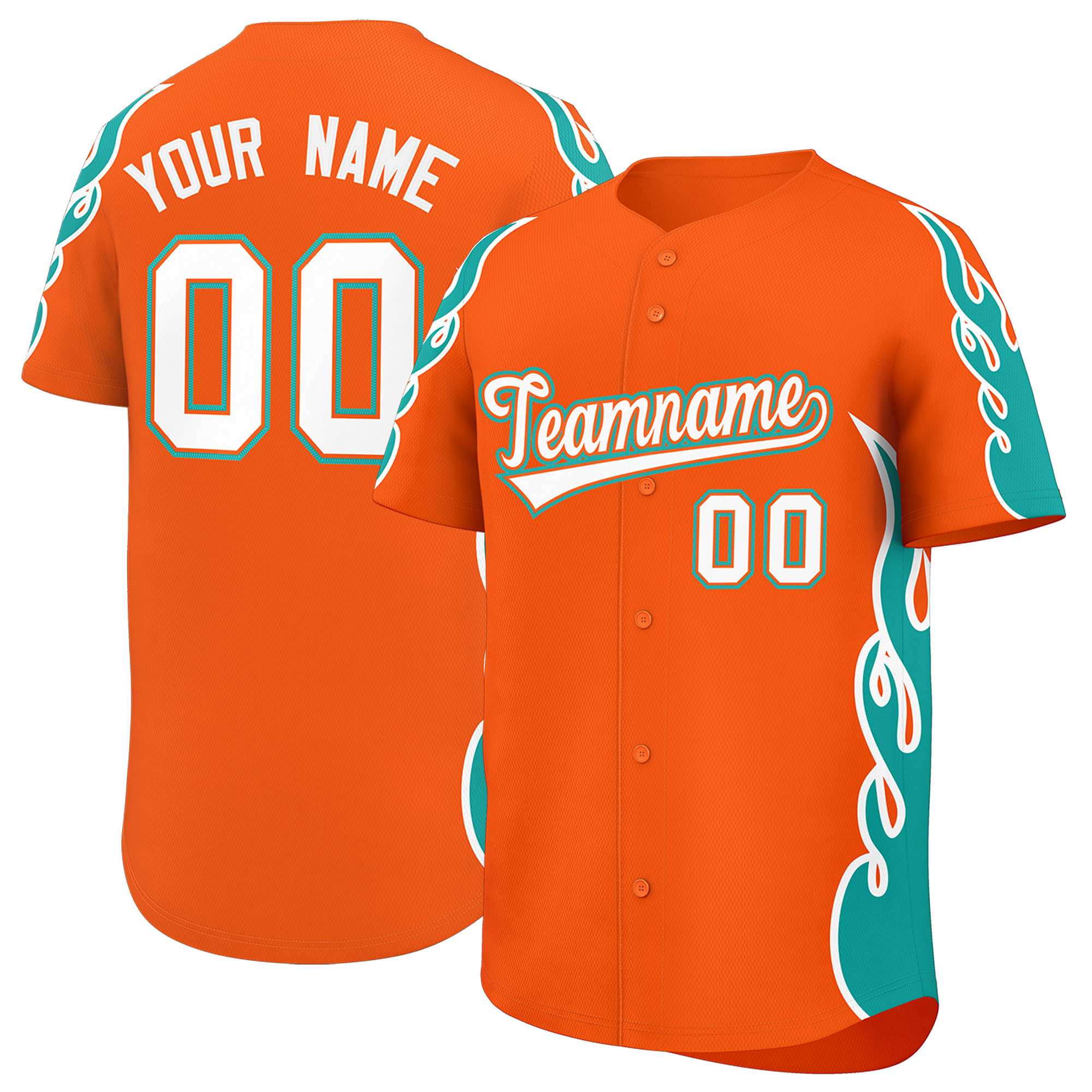 Benutzerdefiniertes Baseball-Trikot mit Seitenflammen-Umrissmuster für Sportuniformen